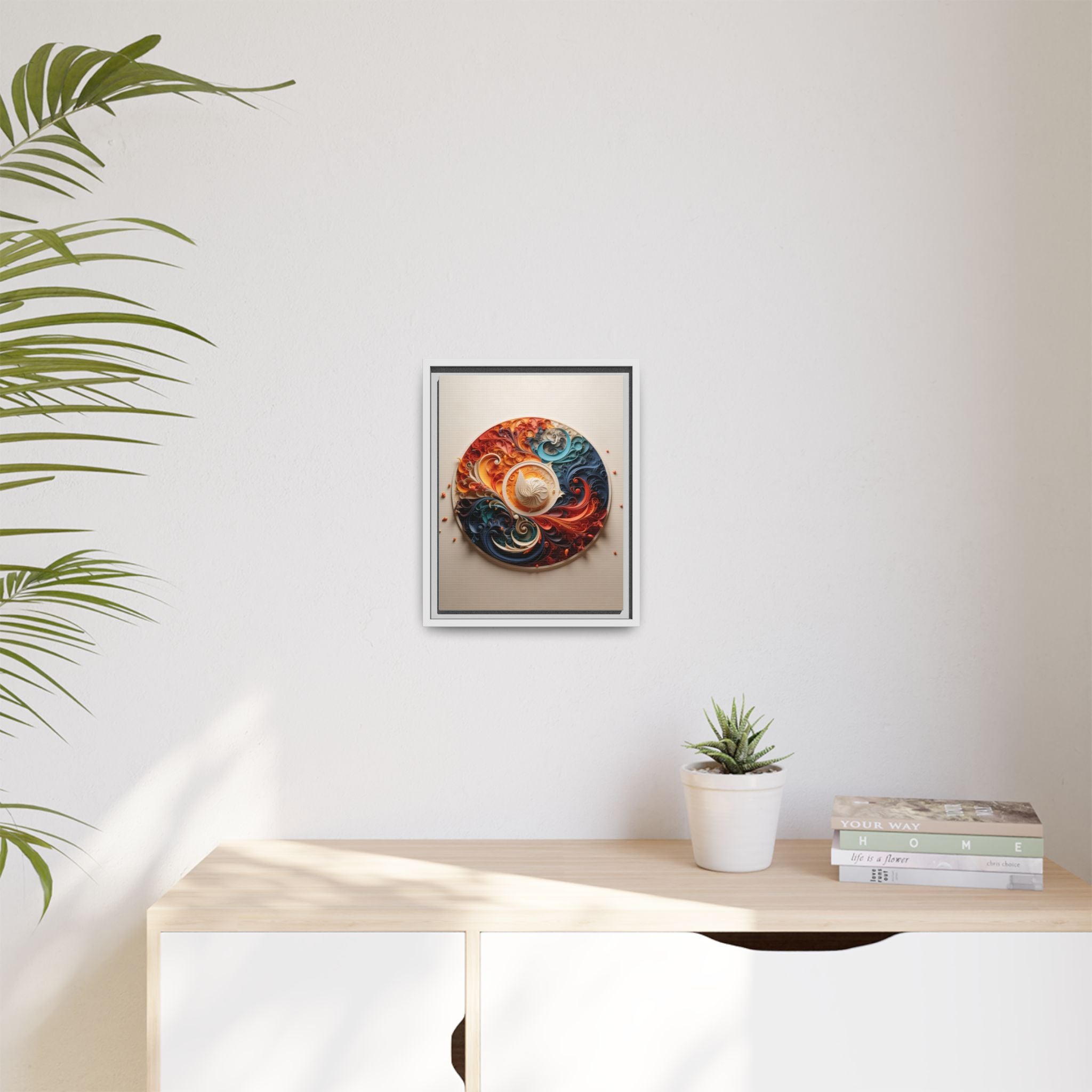 Circular Abstract Wall Art – Vibrant Swirl Design for Modern Interiors