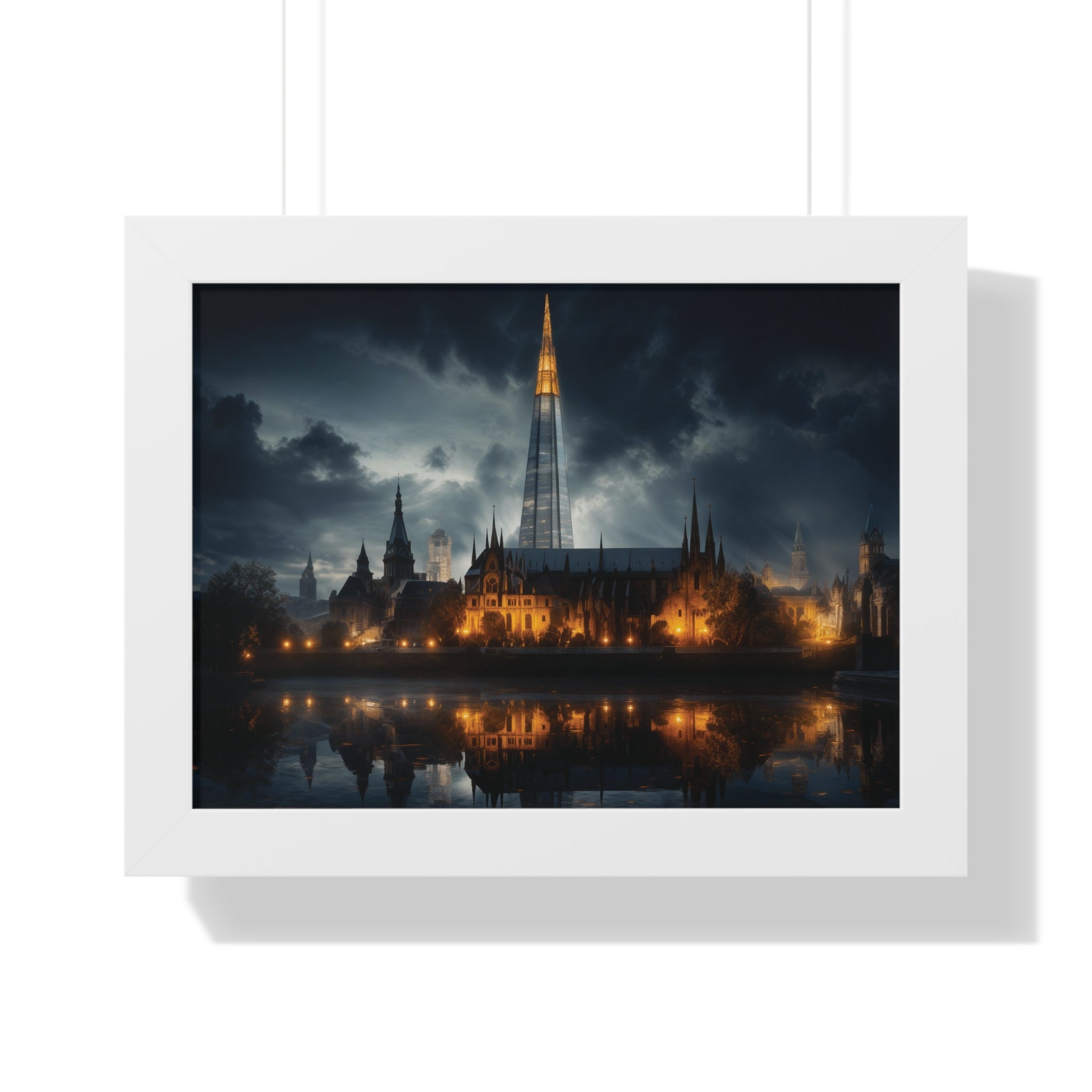 London Reflections: The Shard & Historic Skyline at Night – Elegant Cityscape Wall Art