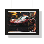 Framed Red Ferrari F50 Horizontal Poster – Supercar Wall Art for Car Enthusiasts