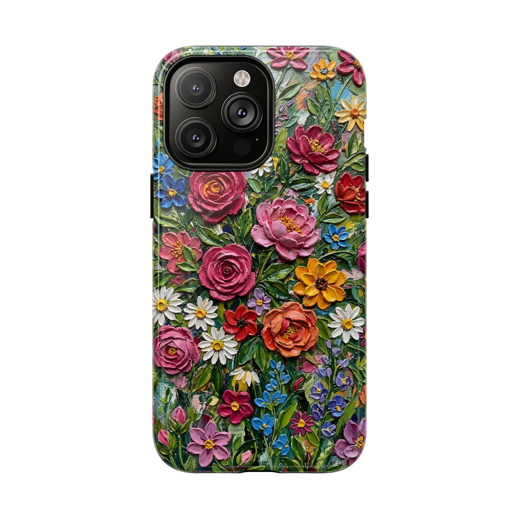 Painted Textured Style Floral Garden iPhone Case (MagSafe®)