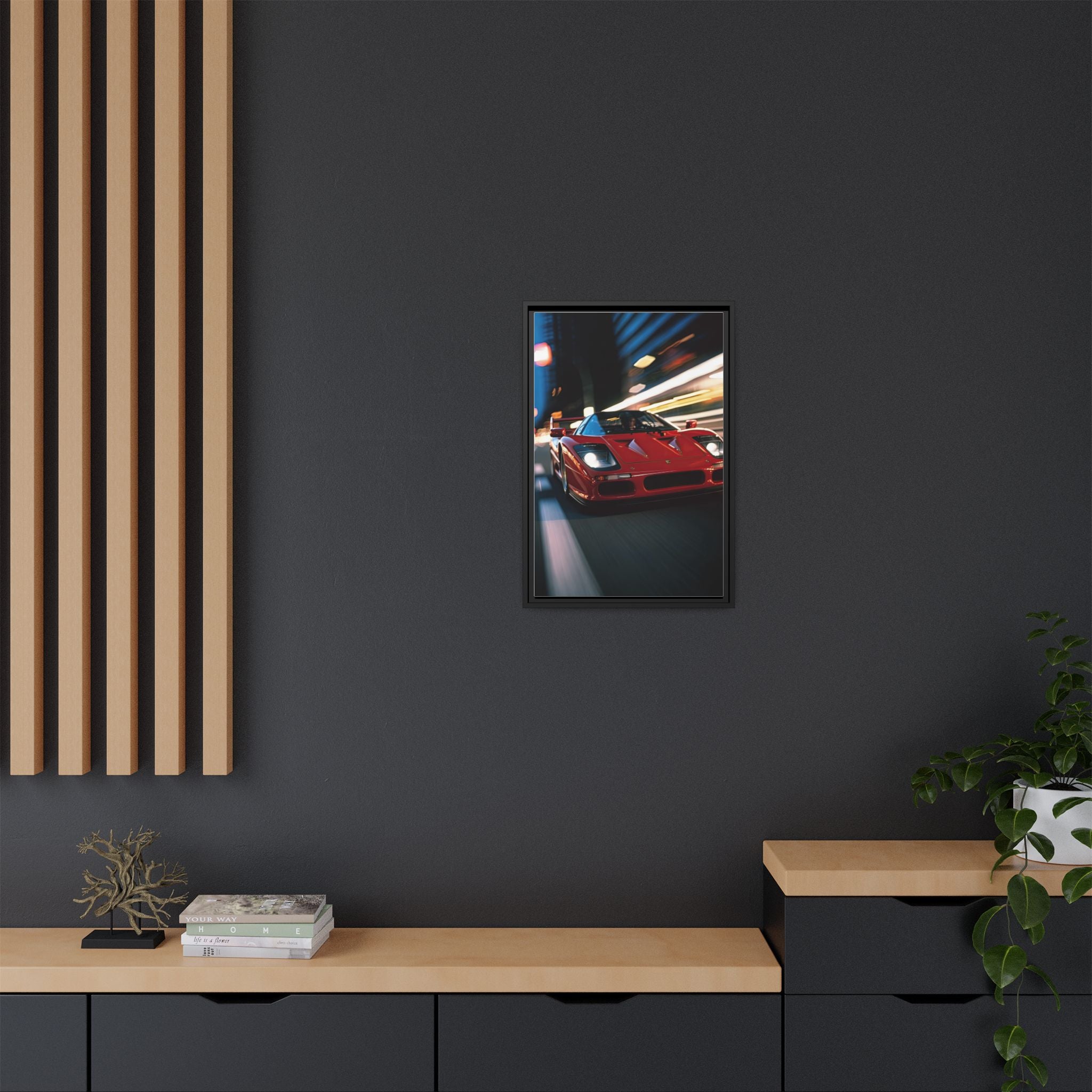 Ferrari F40 Night Drive – Supercar Motion Wall Art Print