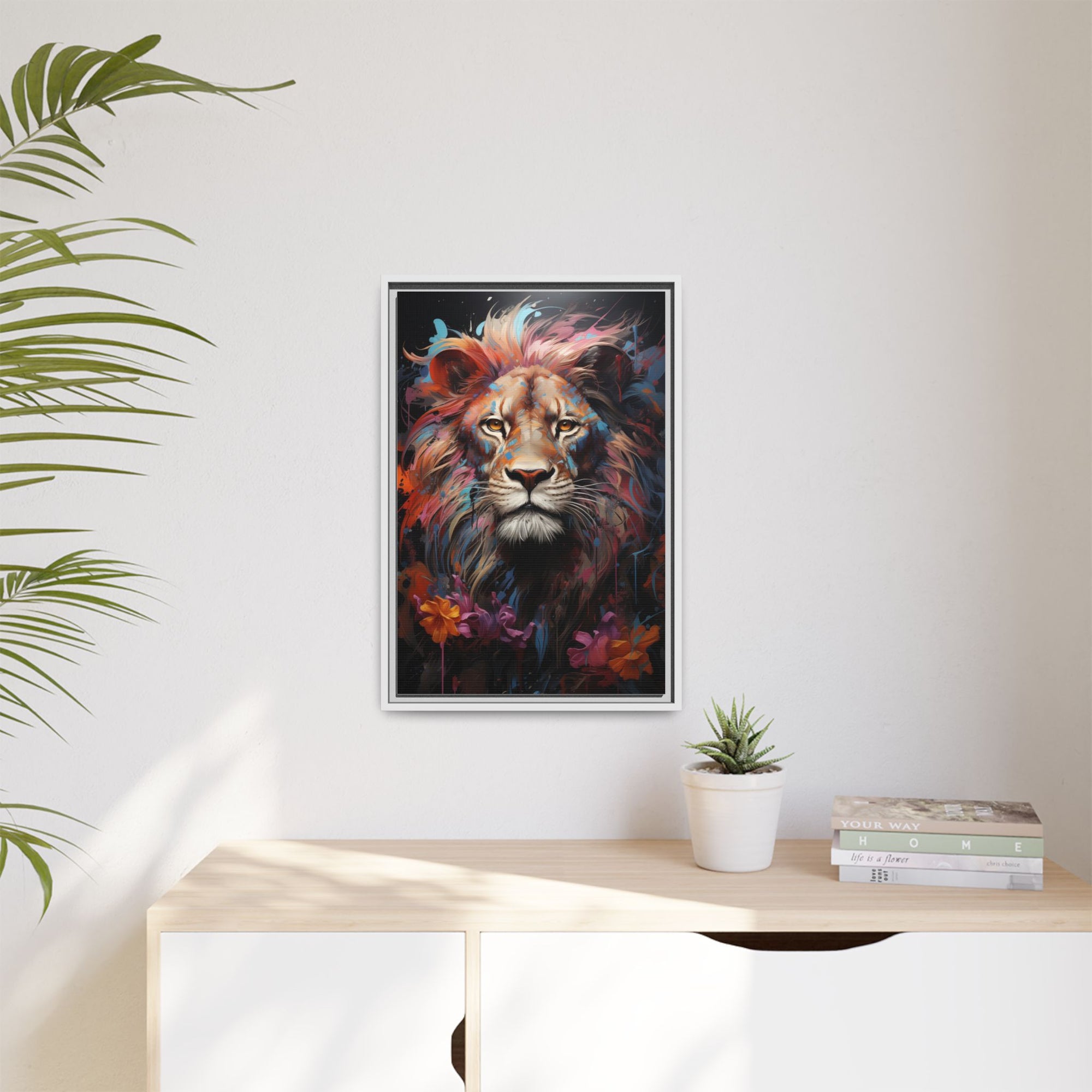 Majestic Jungle King – Abstract Color Splash Canvas