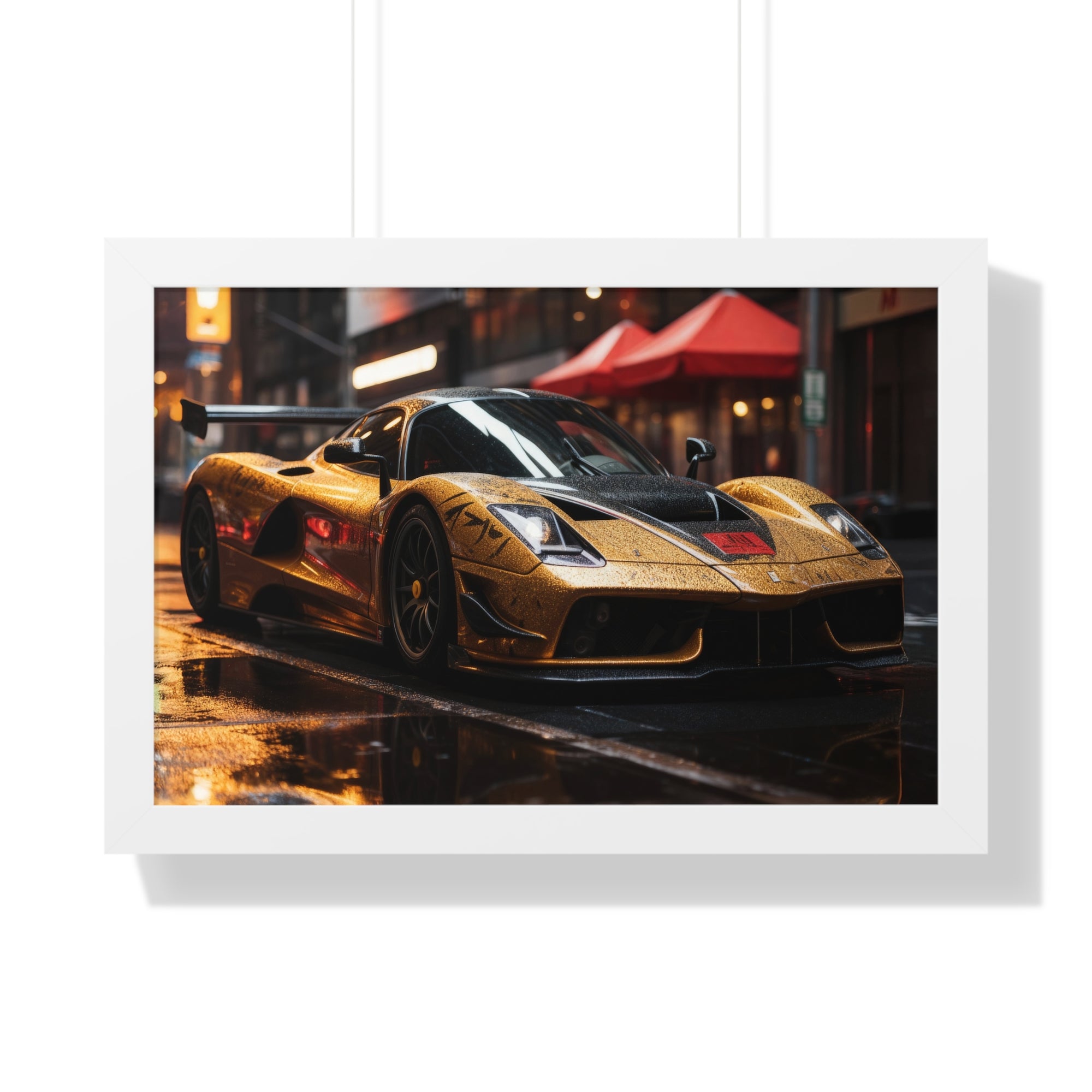Cool Ferrari F50 in New York Thunder and Rain