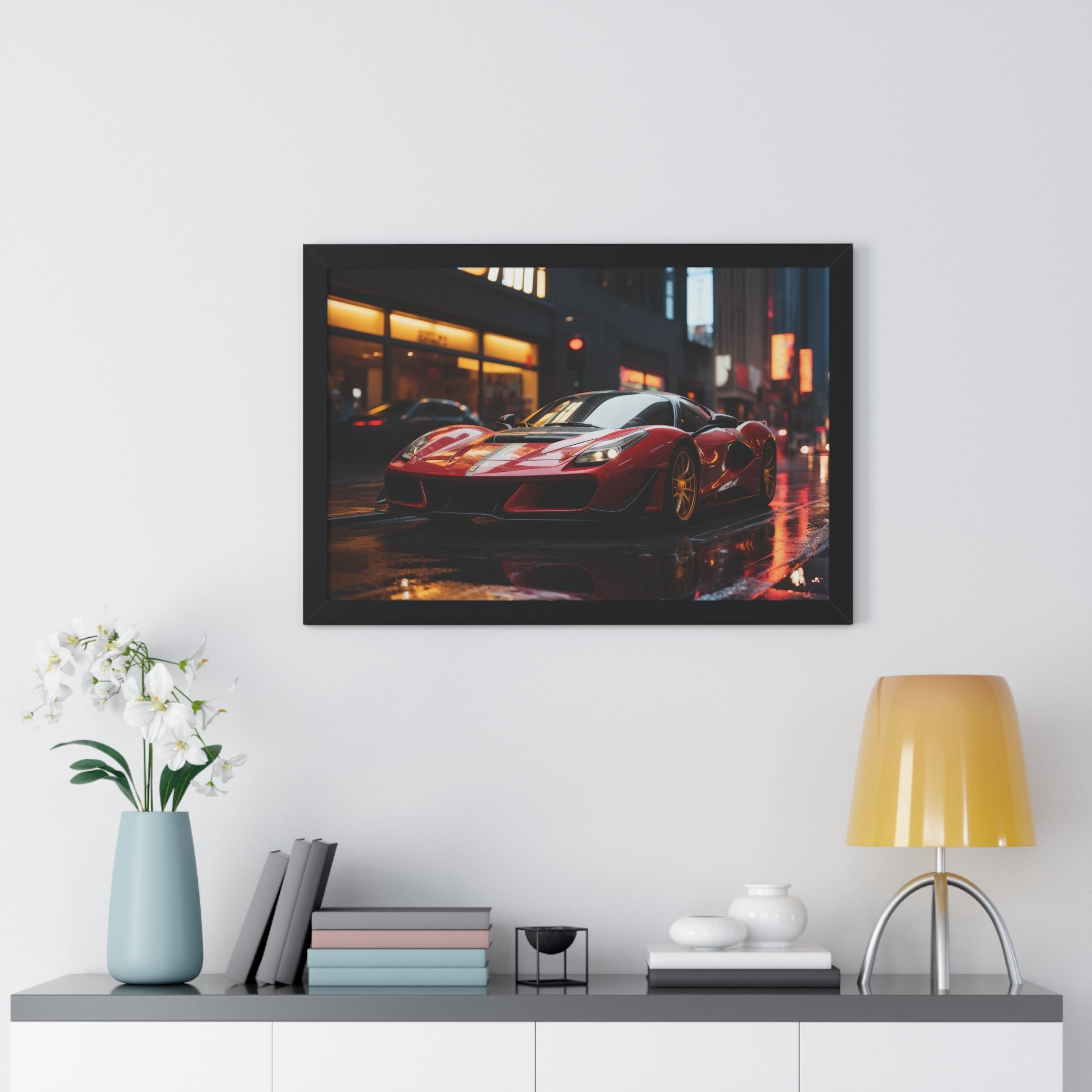 Ferrari F50 “Midnight Rain” Supercar Wall Art