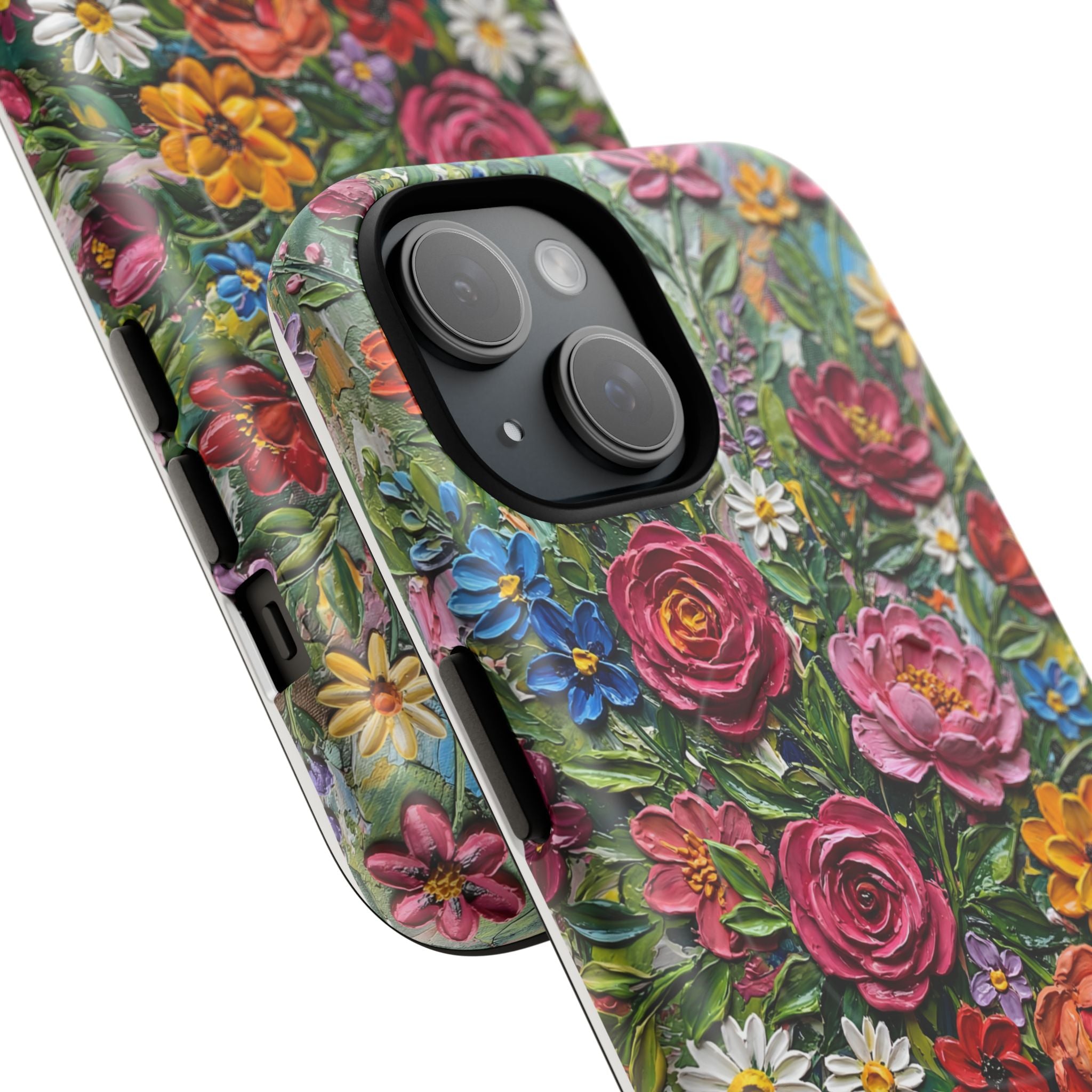 Painted Textured Style Floral Garden iPhone Case (MagSafe®)