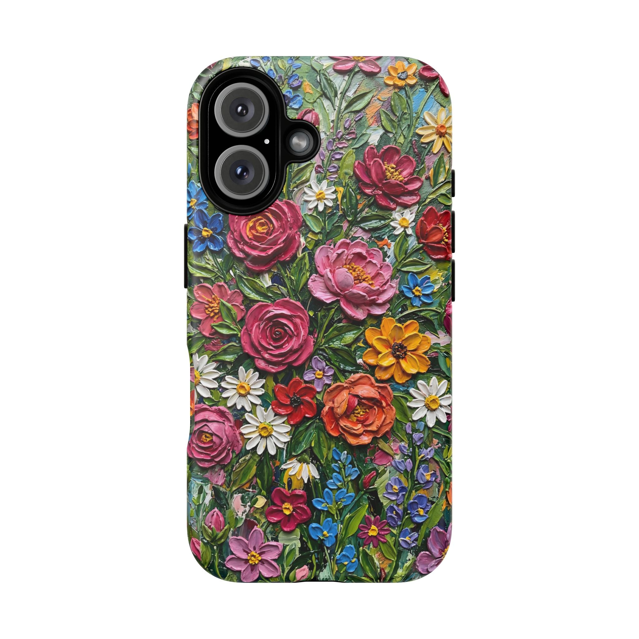 Painted Textured Style Floral Garden iPhone Case (MagSafe®)