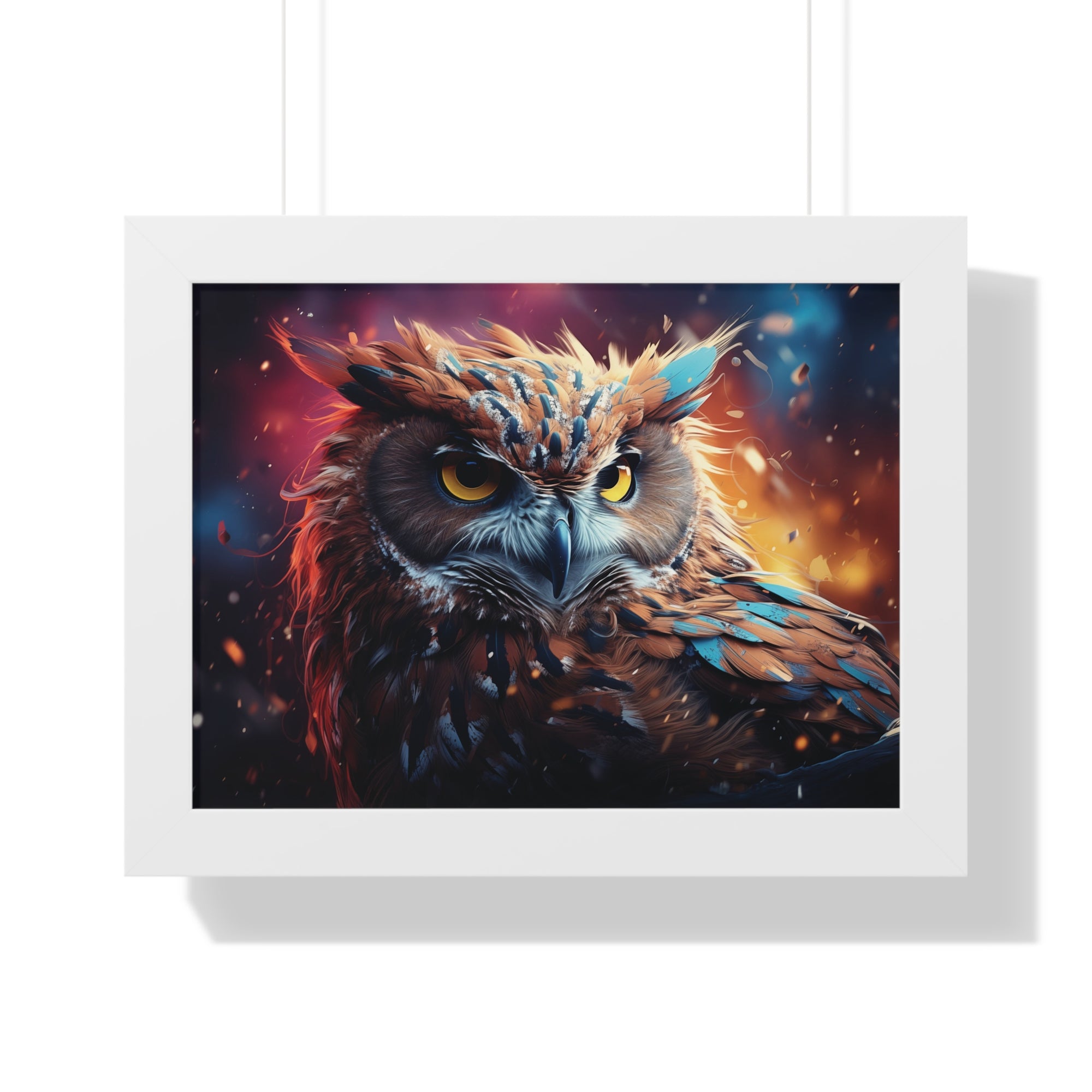 Twilight Sentinel — Regal Owl Wall Art in Fiery🔥Bloom🦉