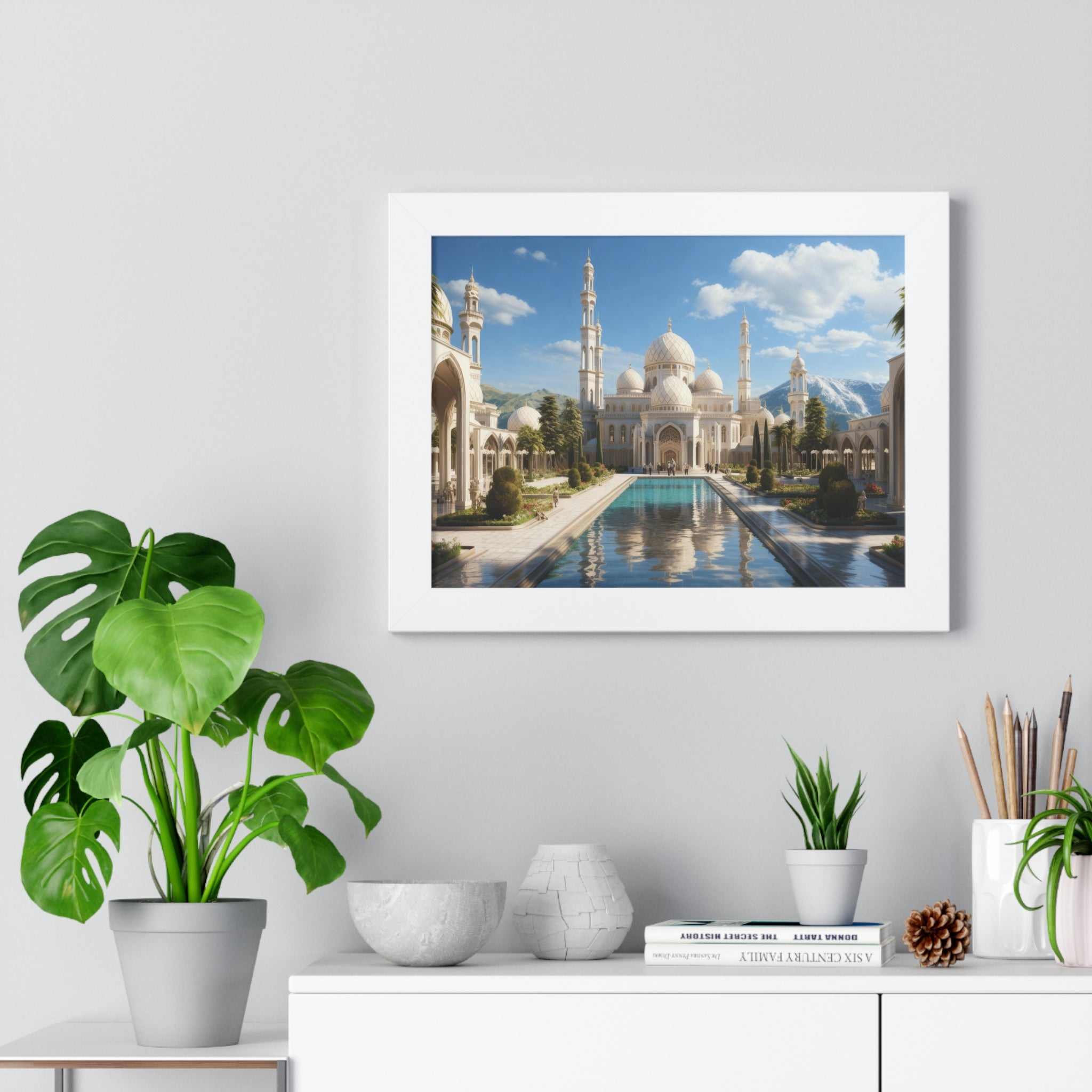 Garden of Reverence – Framed Mosque Reflections Wall Art