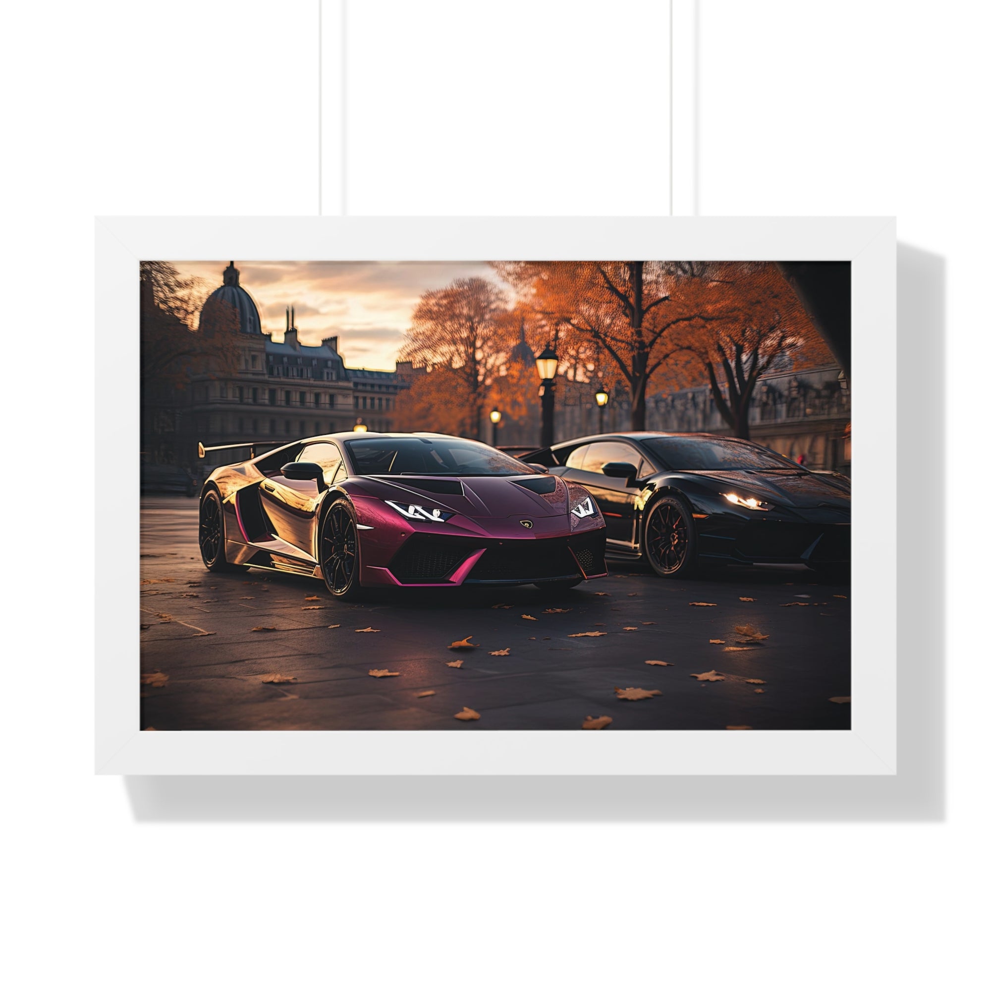 Urban Street Scene Lamborghini Artwork