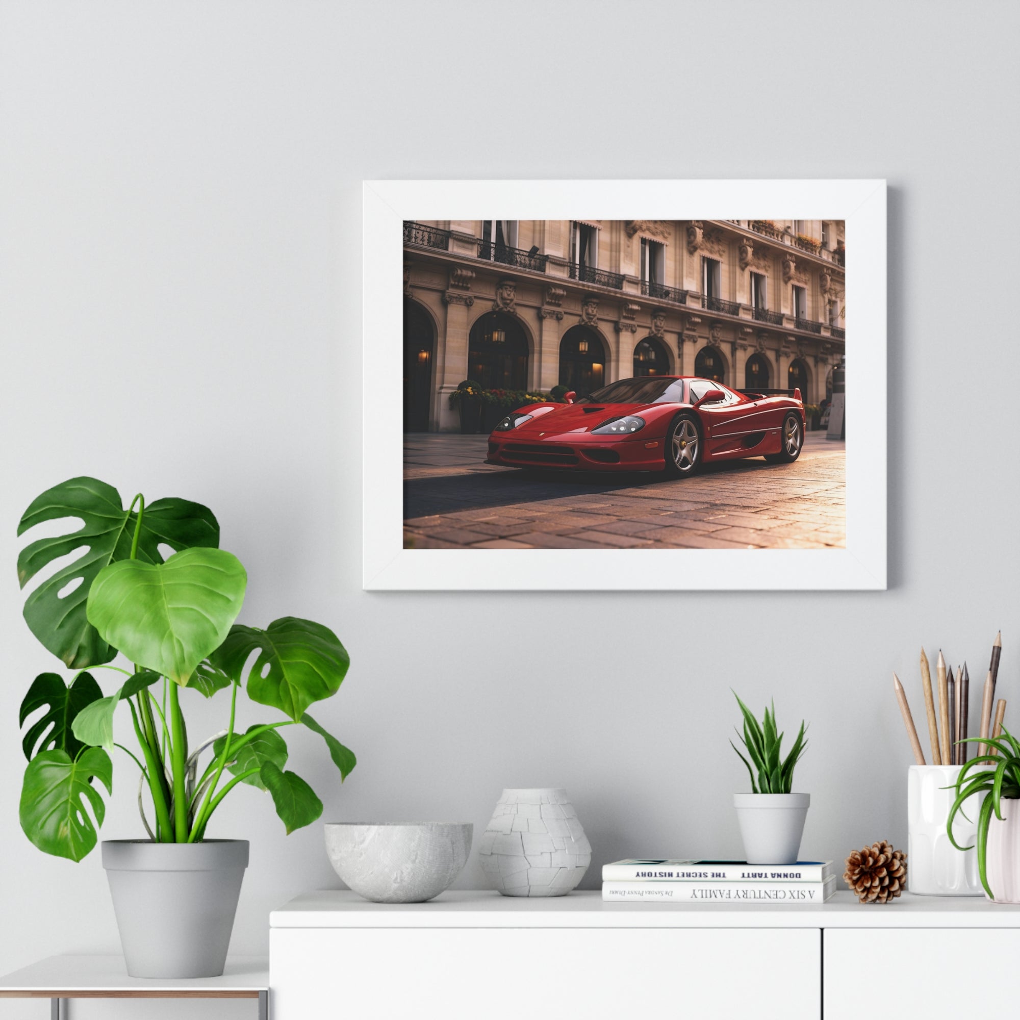 Framed Ferrari F50 – Red Icon in Horizontal Display
