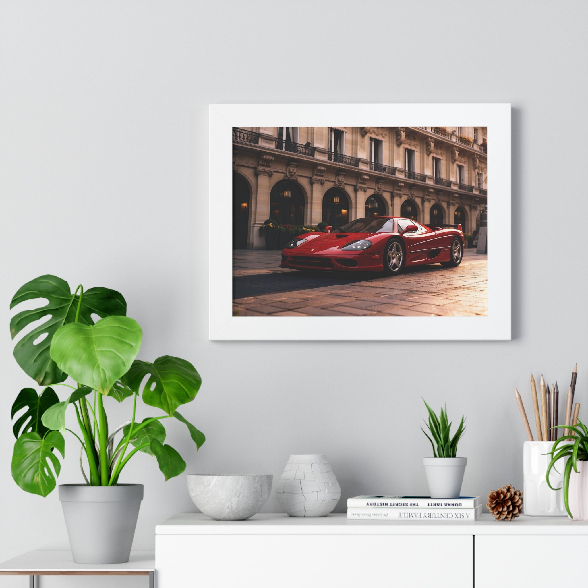 Framed Ferrari F50 – Red Icon in Horizontal Display