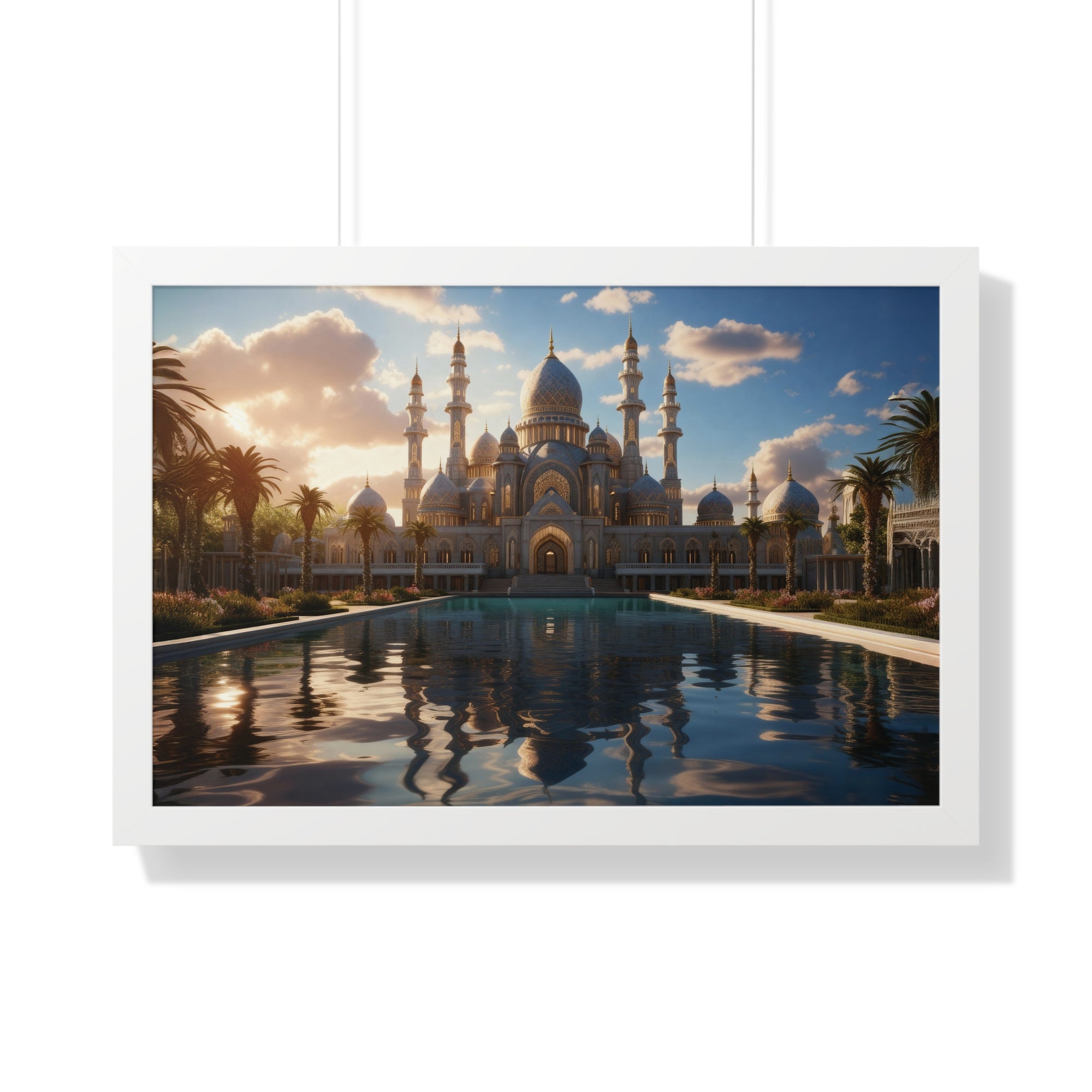 Sacred Stillness – Framed Sunset Mosque Print