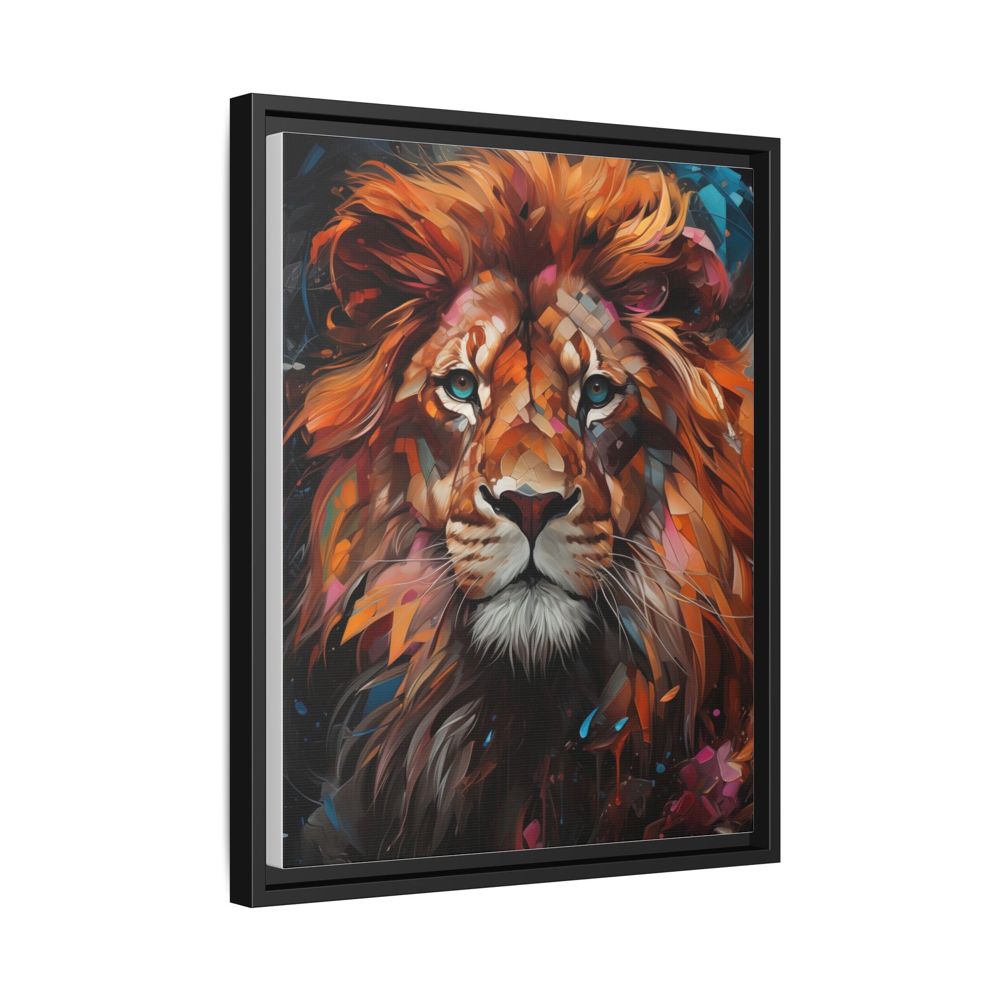 Fierce Elegance Multicolour Lion Art for Statement Space