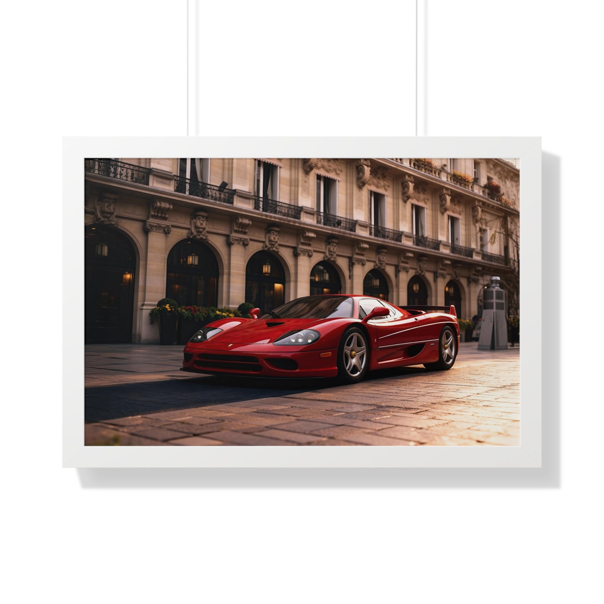 Framed Ferrari F50 – Red Icon in Horizontal Display