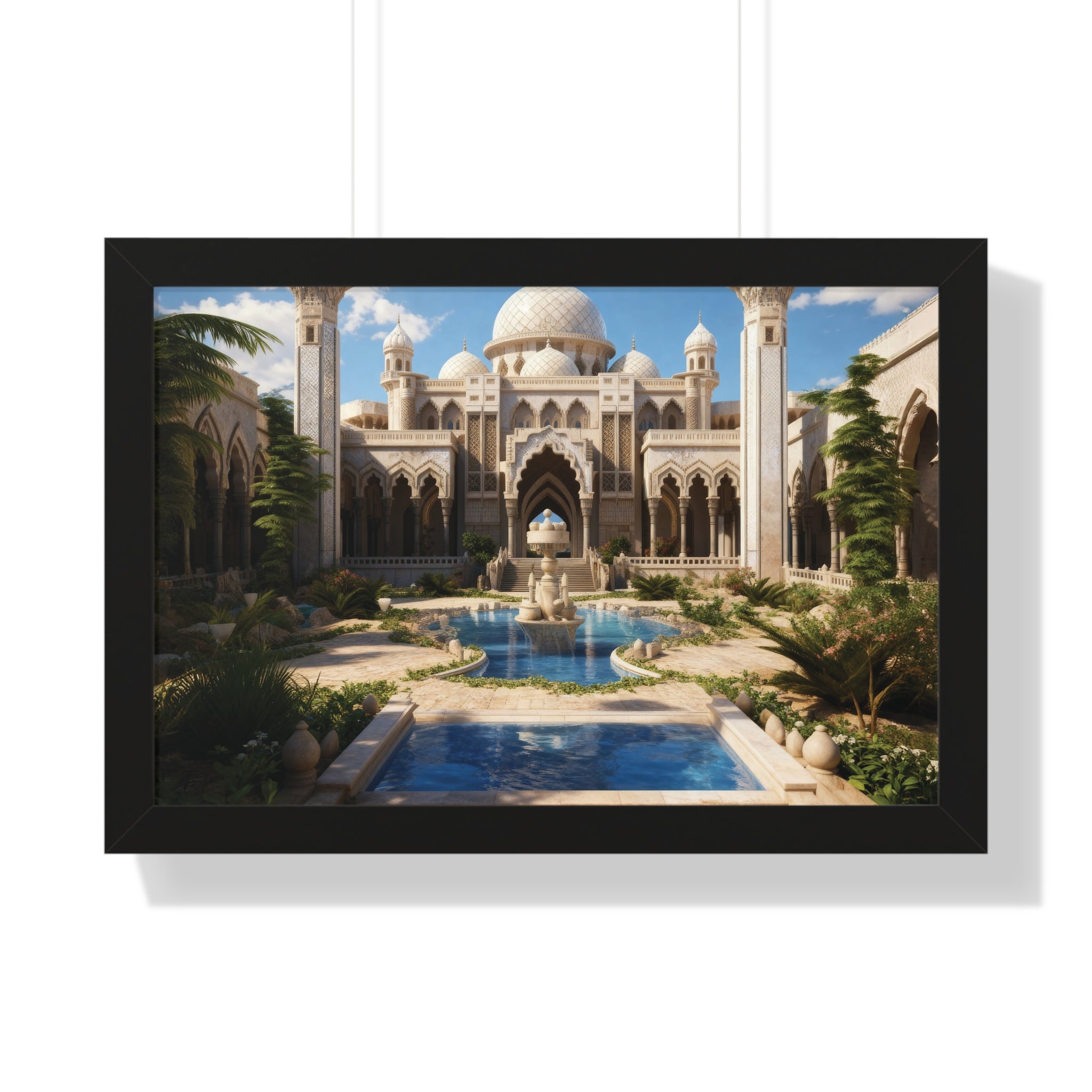 Courtyard of Light – Framed Mosque Architecture Wall Art