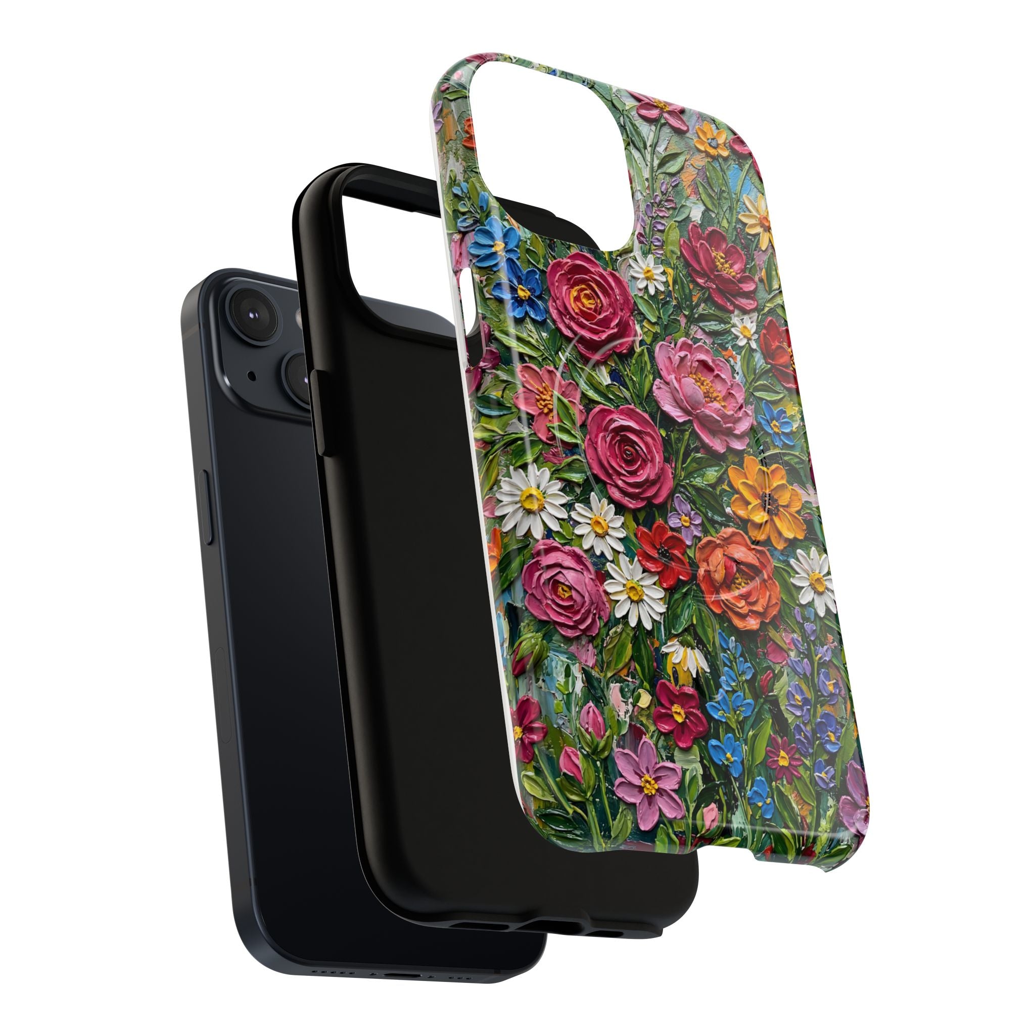 Painted Textured Style Floral Garden iPhone Case (MagSafe®)