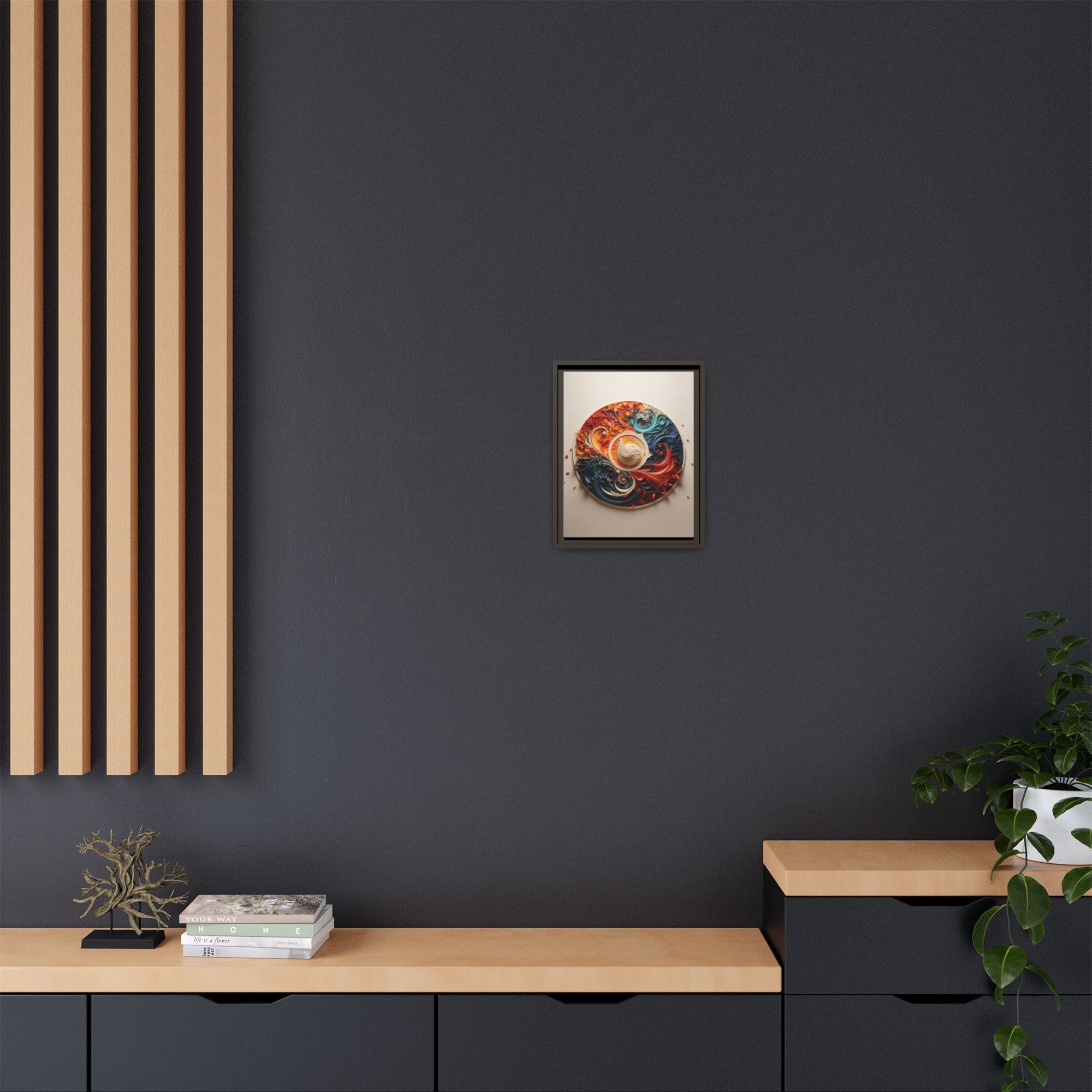 Circular Abstract Wall Art – Vibrant Swirl Design for Modern Interiors