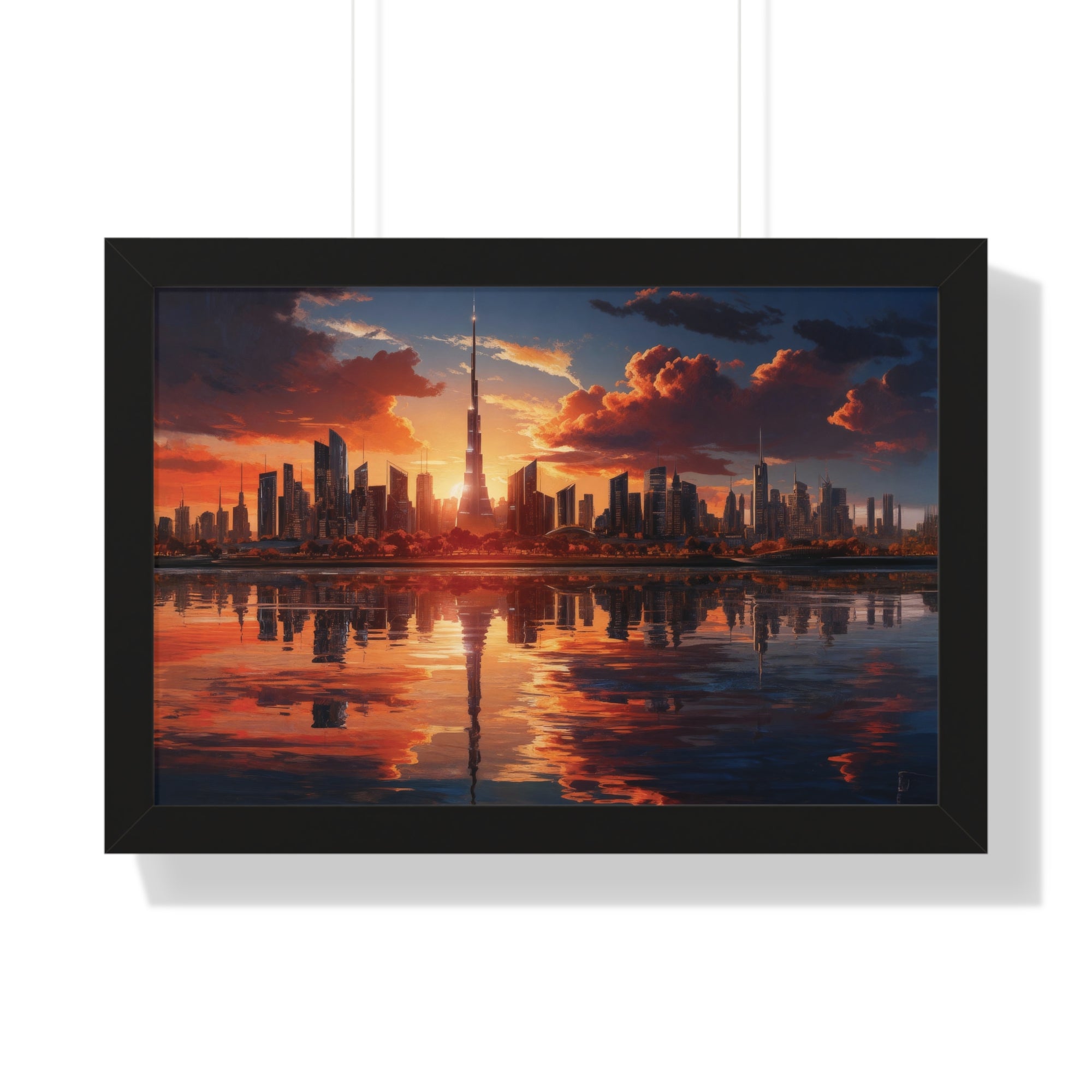 Sunset Over Futuristic Skyline – Urban Cityscape Wall Art