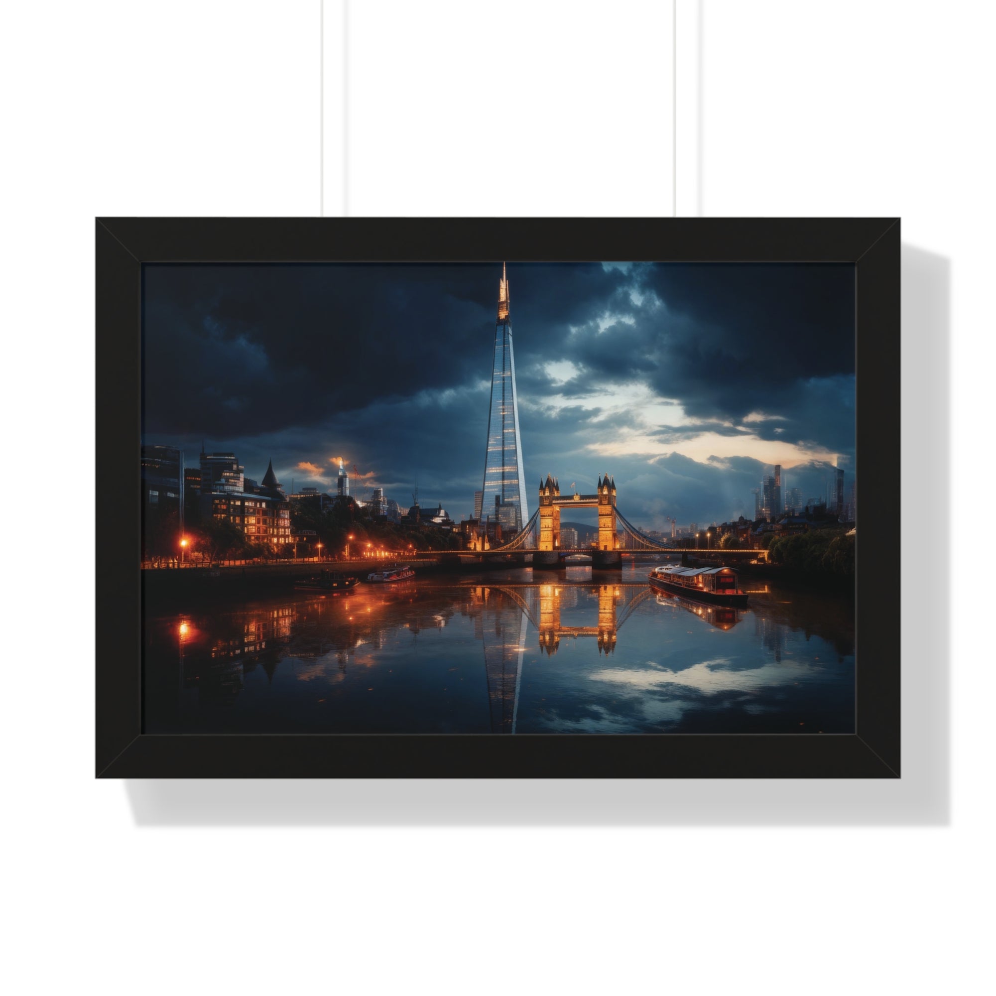 London Twilight Panorama – The Shard & Tower Bridge Wall Art