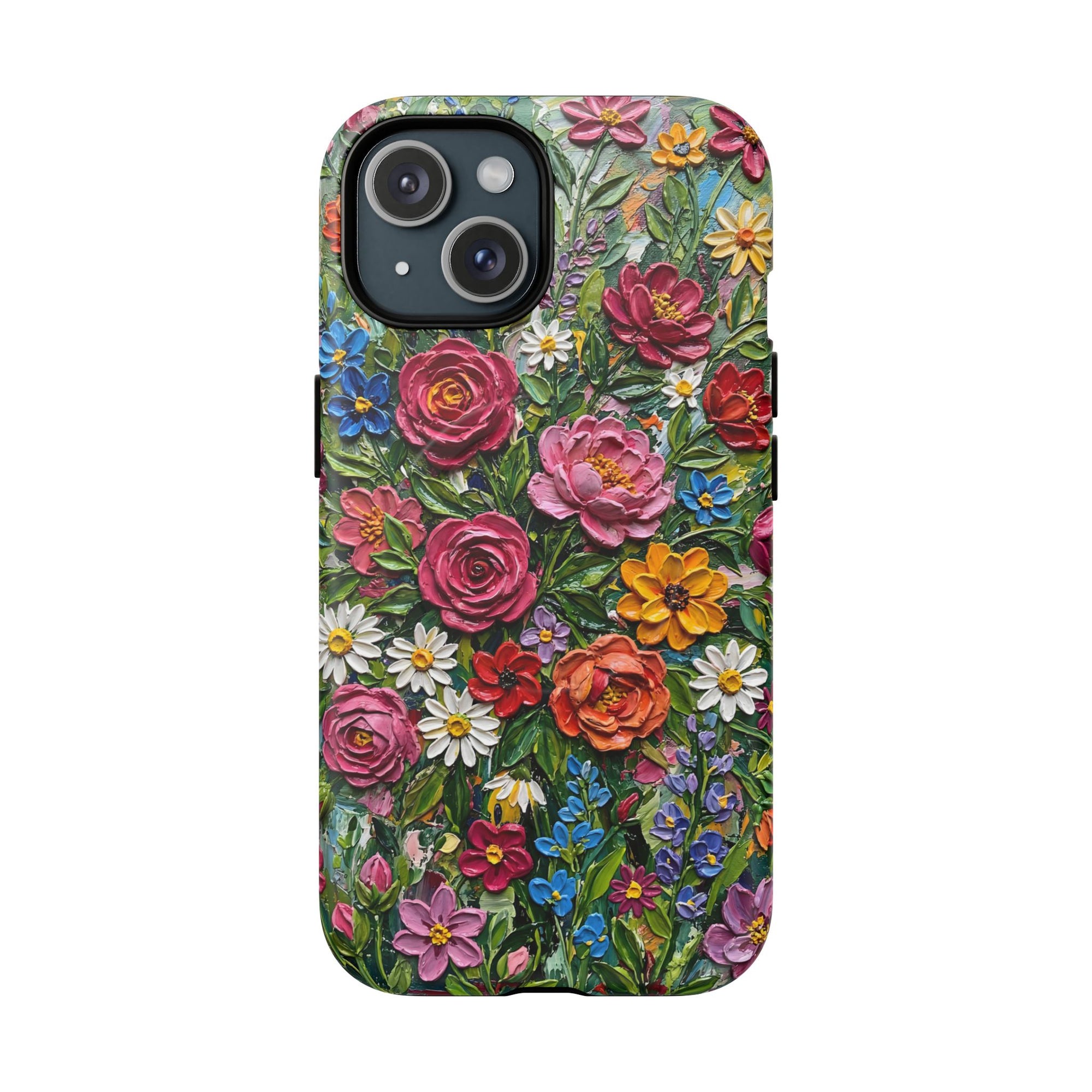 Painted Textured Style Floral Garden iPhone Case (MagSafe®)