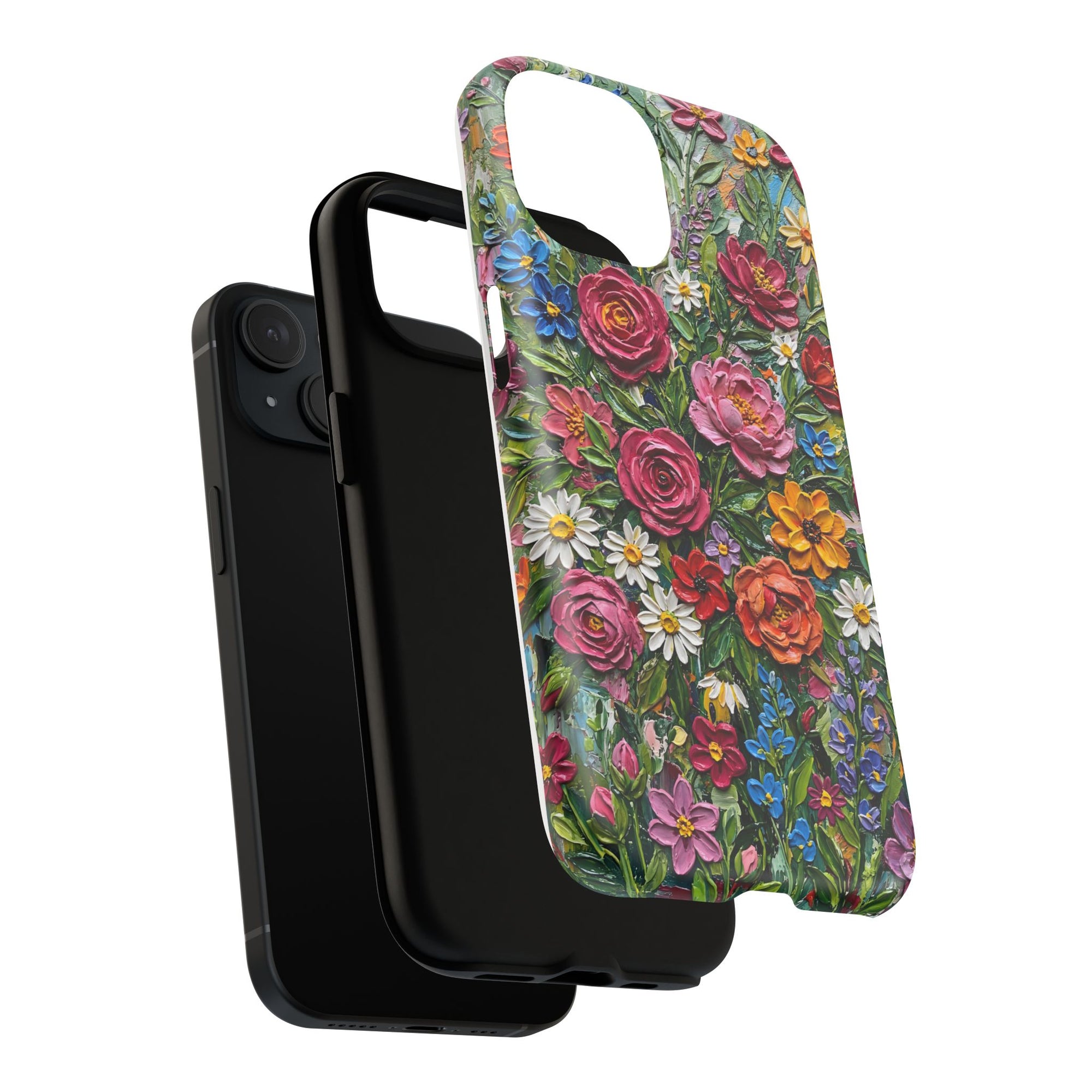 Painted Textured Style Floral Garden iPhone Case (MagSafe®)
