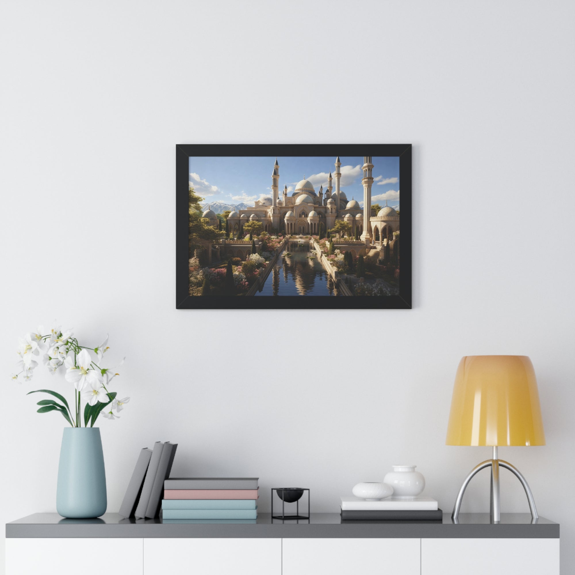 Palace of Stillness – Framed Islamic Garden Reflections Wall Art