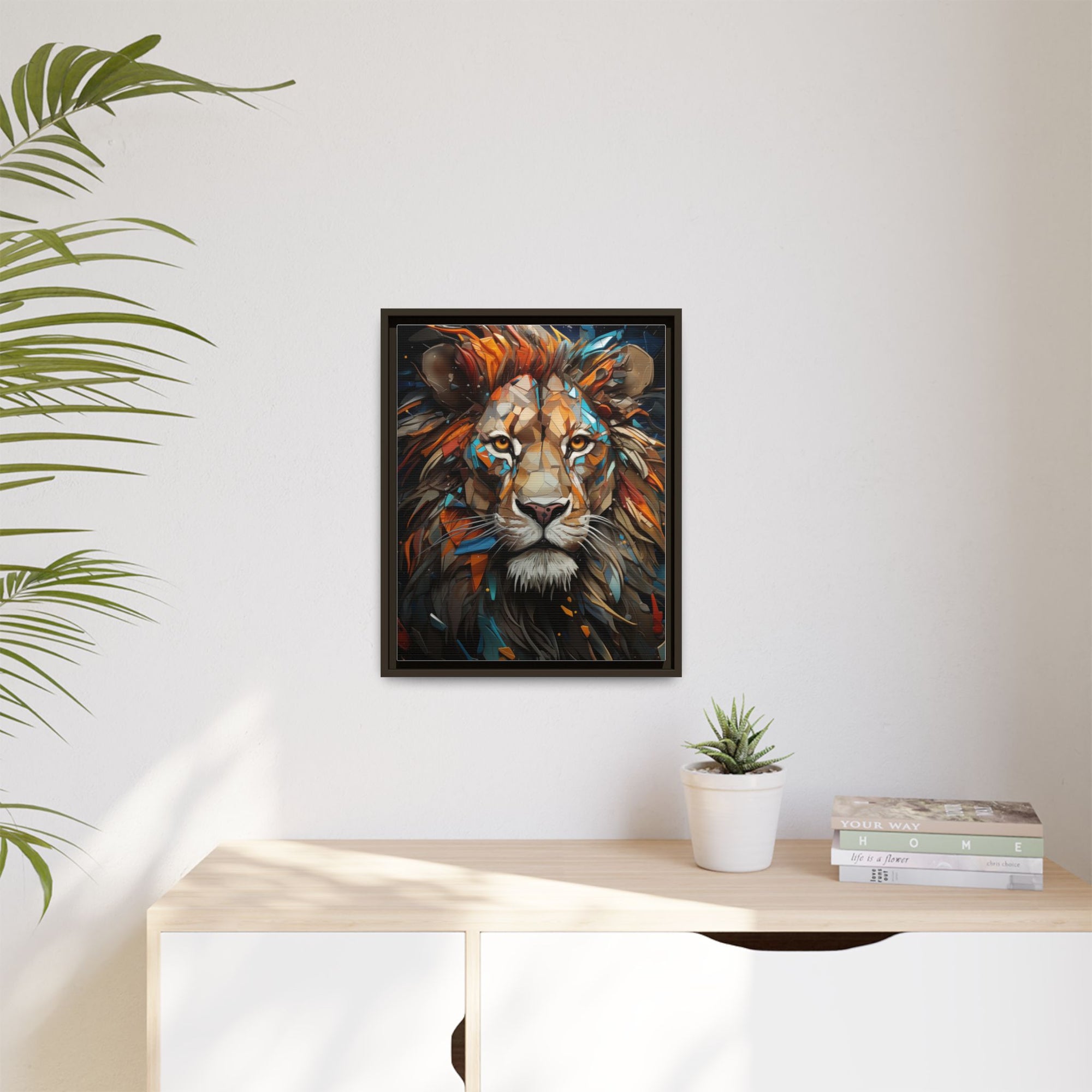 Color Splash Lion Face Canvas