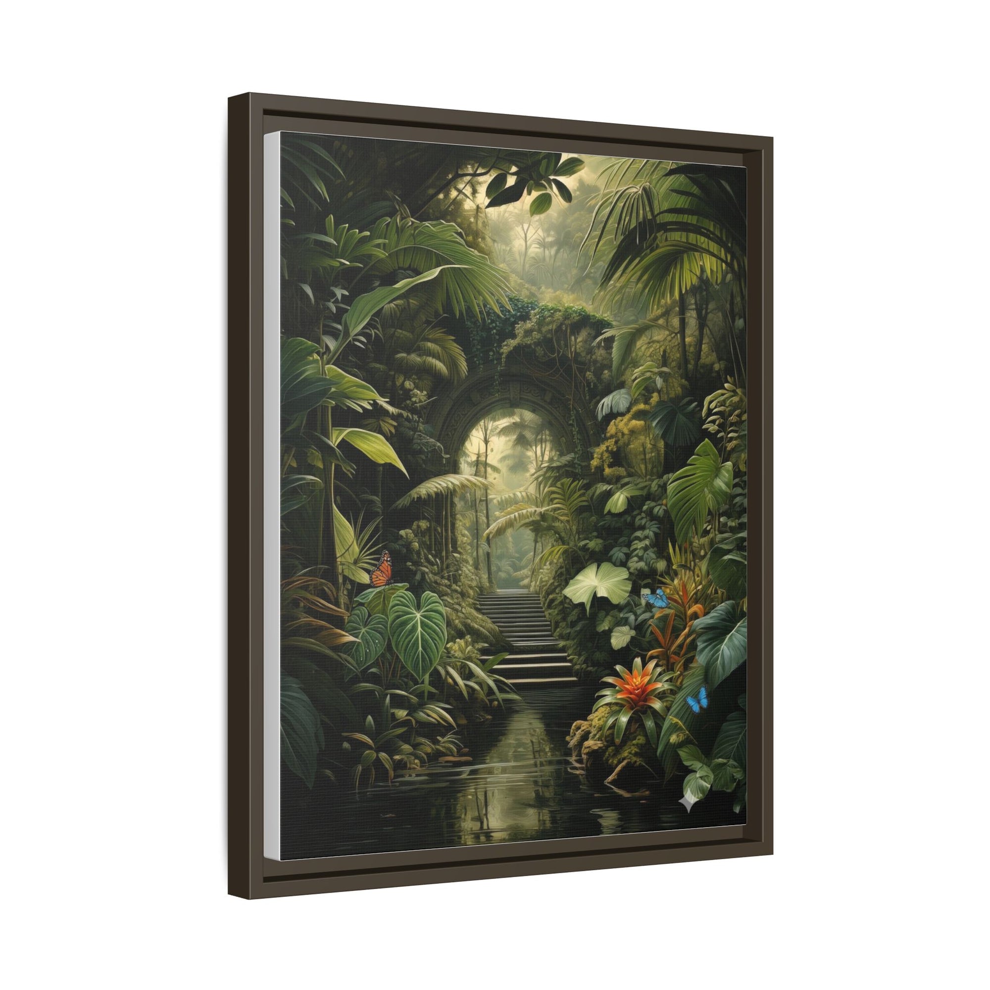 🌴Tropical Forest Illusion – Cinematic Jungle Pathway Wall Art  Luxury Botanical Decor