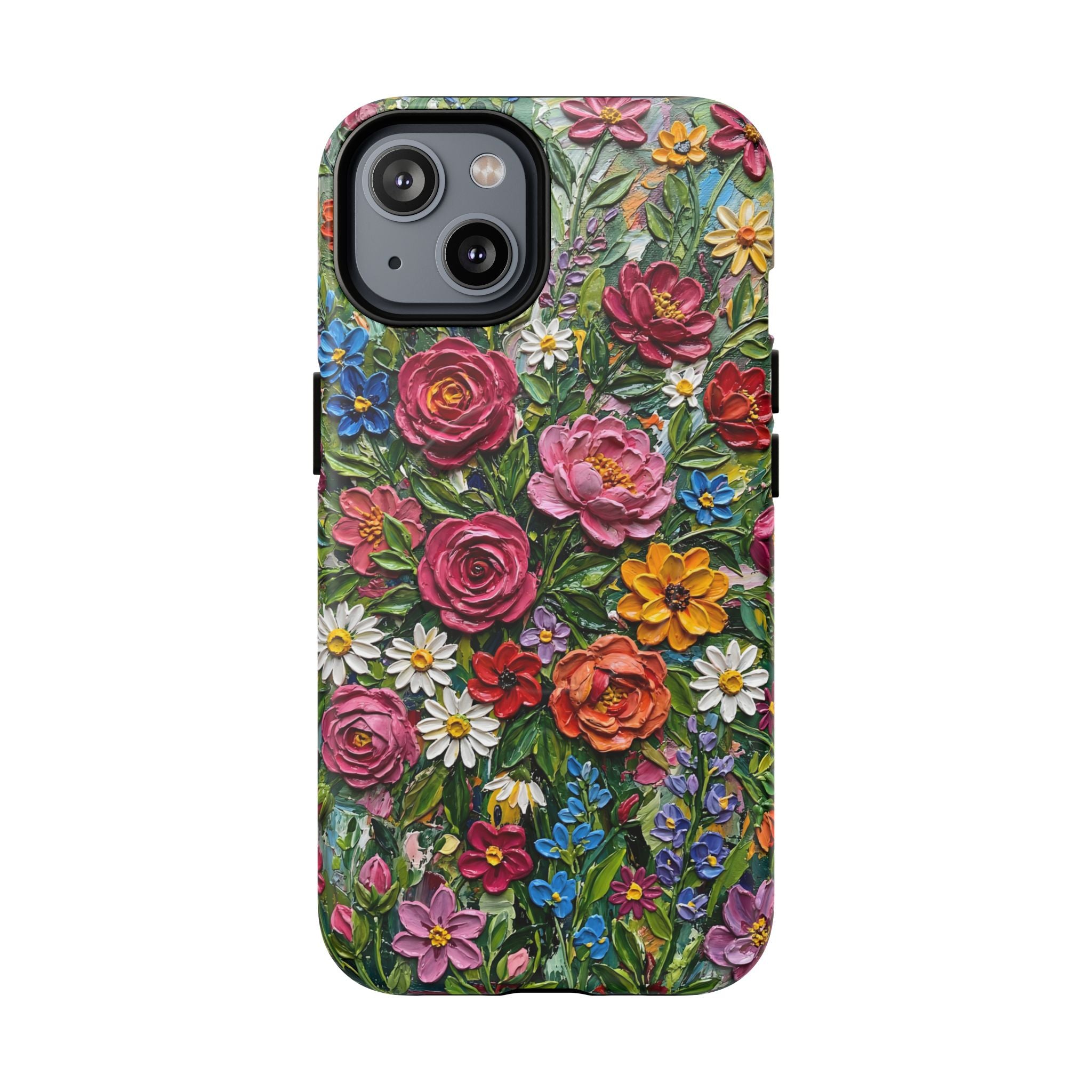 Painted Textured Style Floral Garden iPhone Case (MagSafe®)