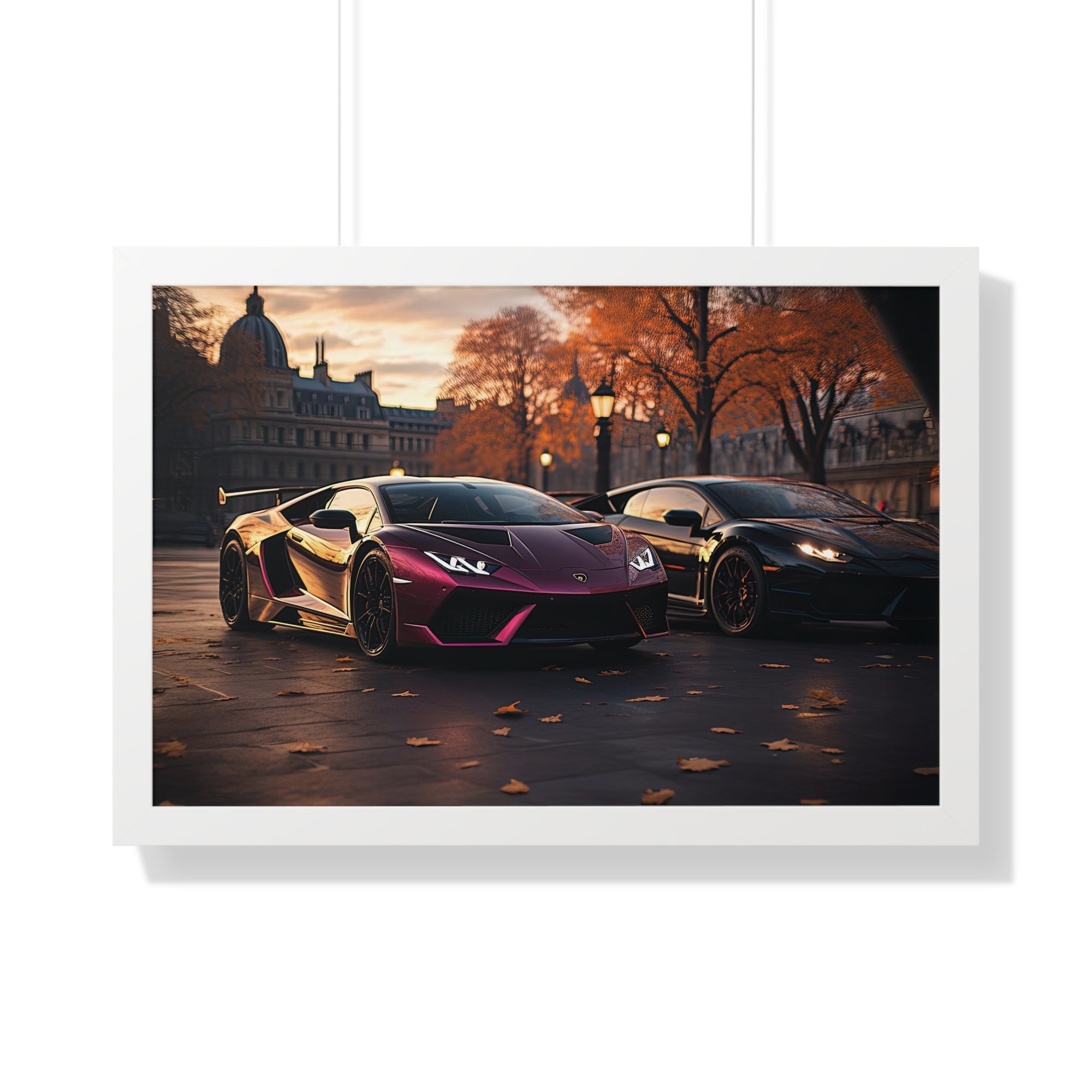 Urban Street Scene Lamborghini Artwork