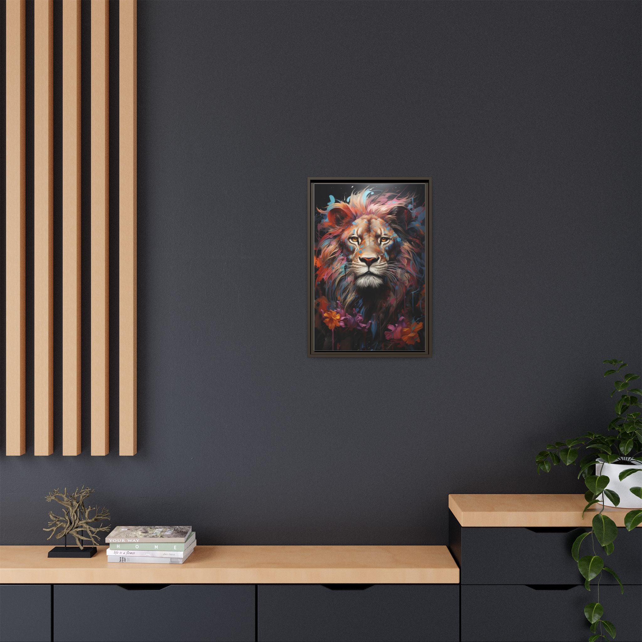 Majestic Jungle King – Abstract Color Splash Canvas