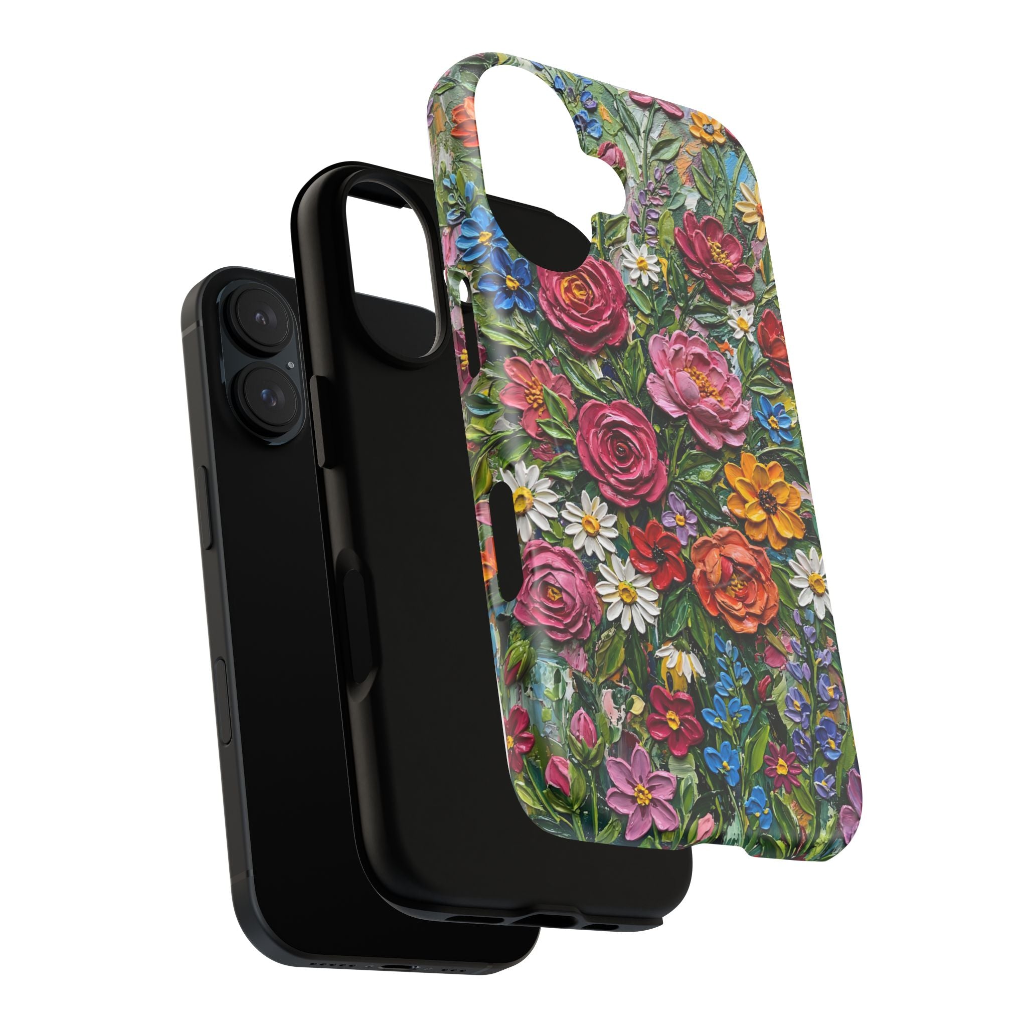 Painted Textured Style Floral Garden iPhone Case (MagSafe®)