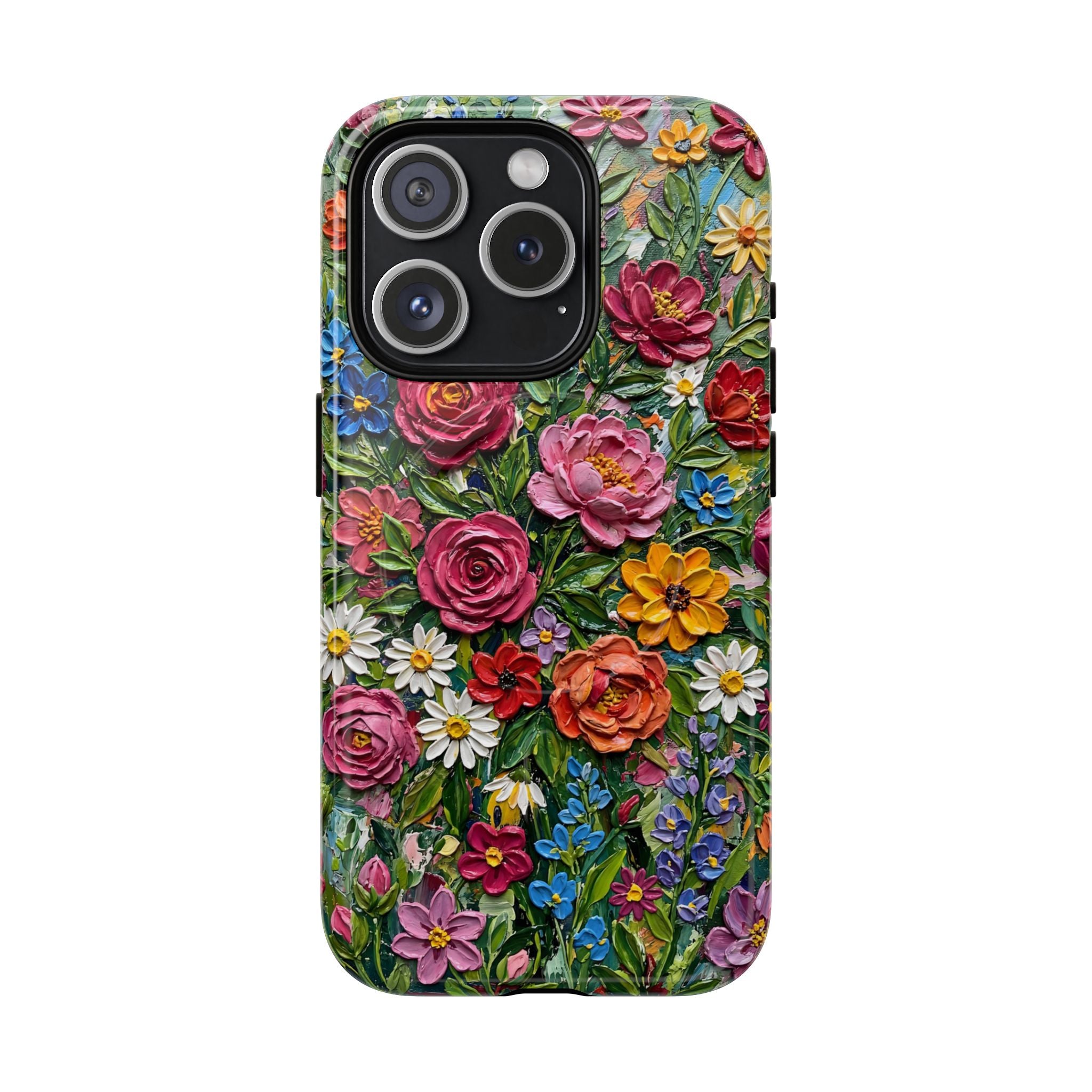 Painted Textured Style Floral Garden iPhone Case (MagSafe®)