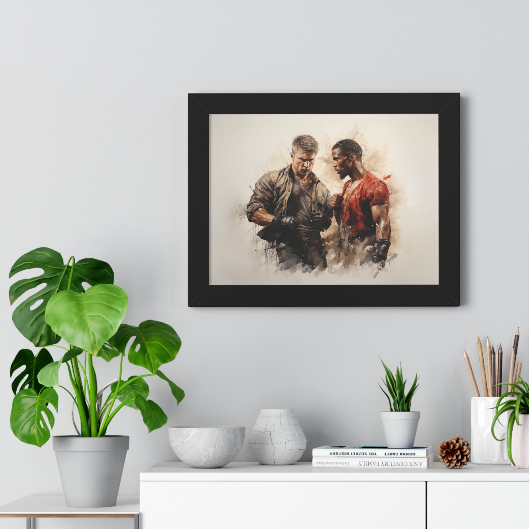Face-Off – Framed Masculine Tension Wall Art