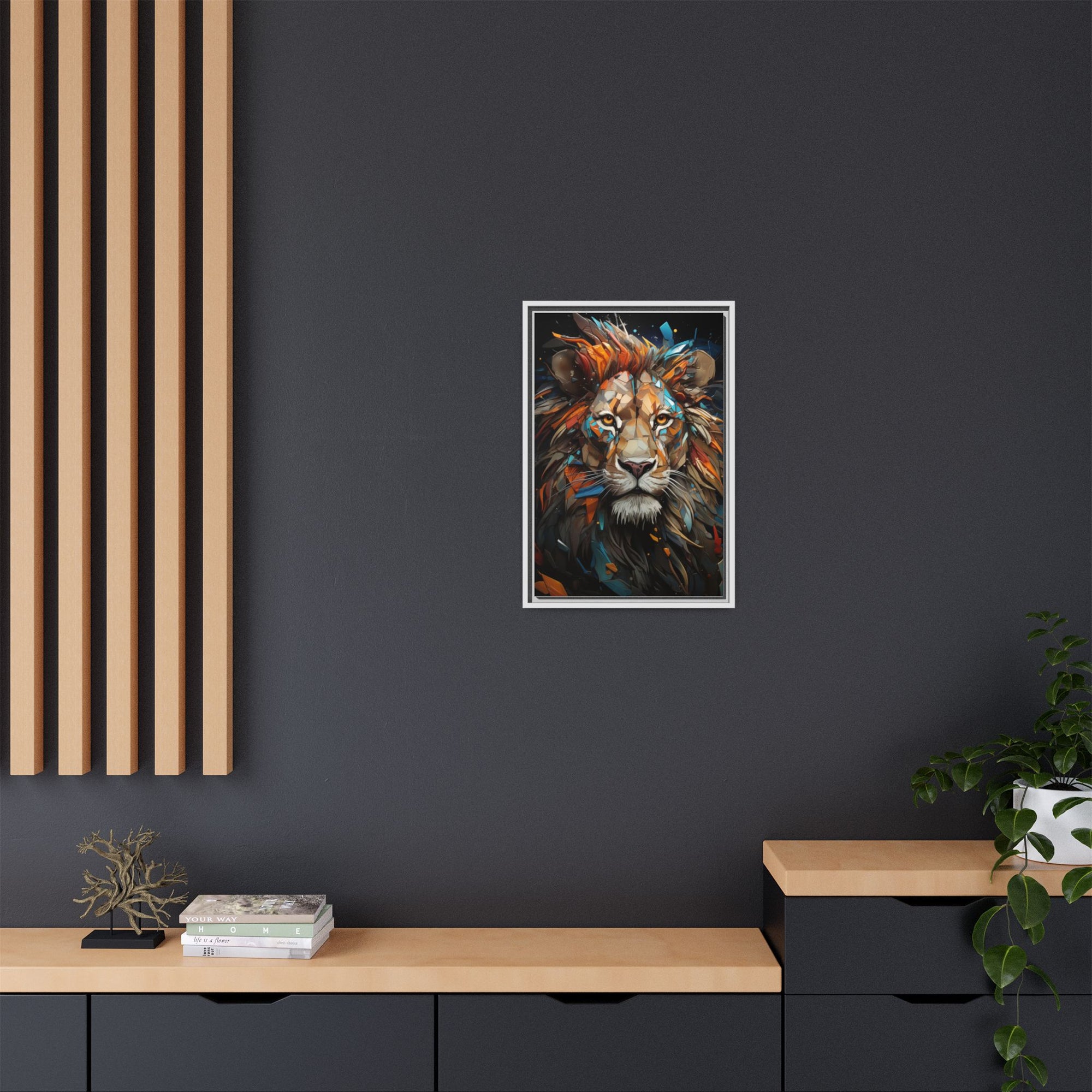 Color Splash Lion Face Canvas