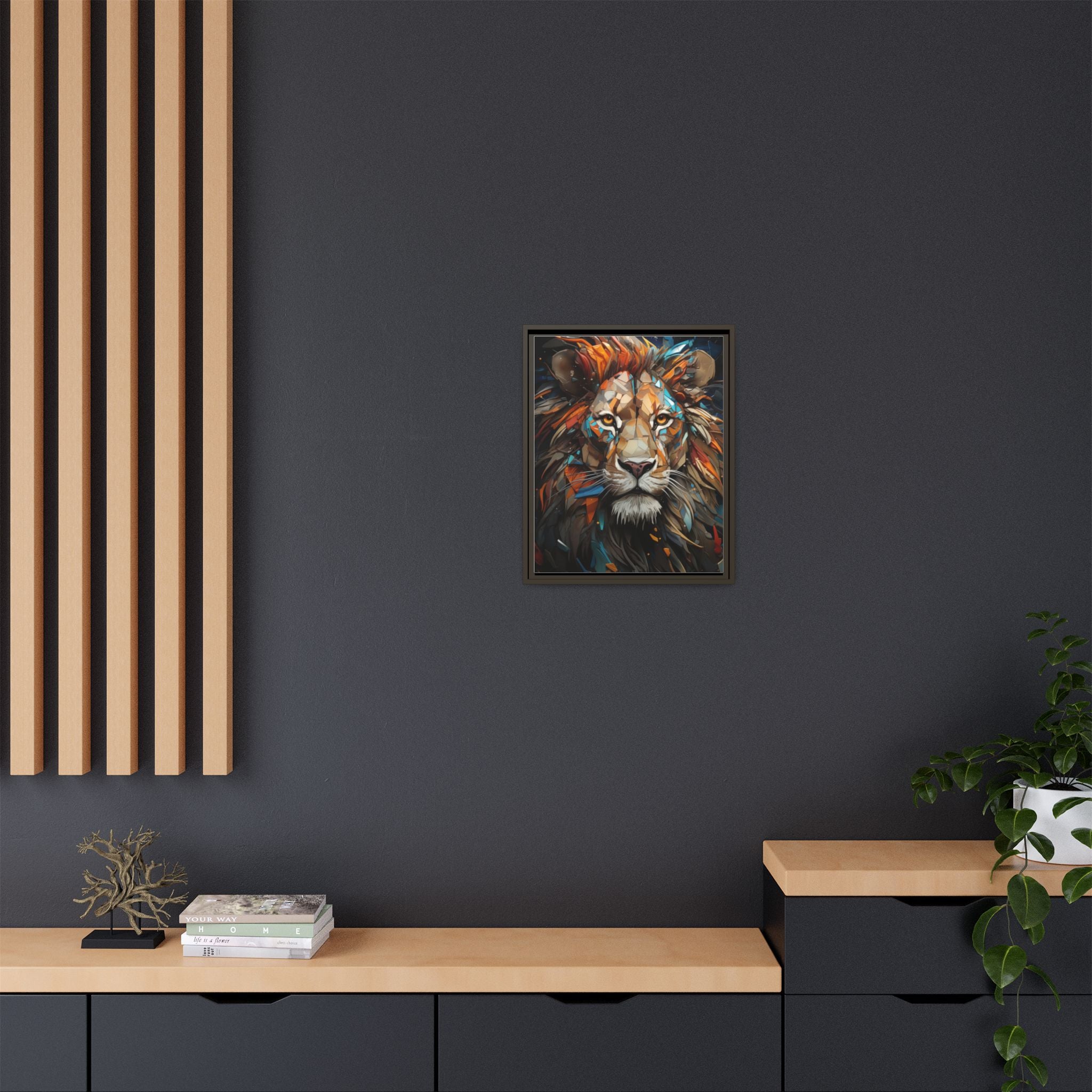 Color Splash Lion Face Canvas