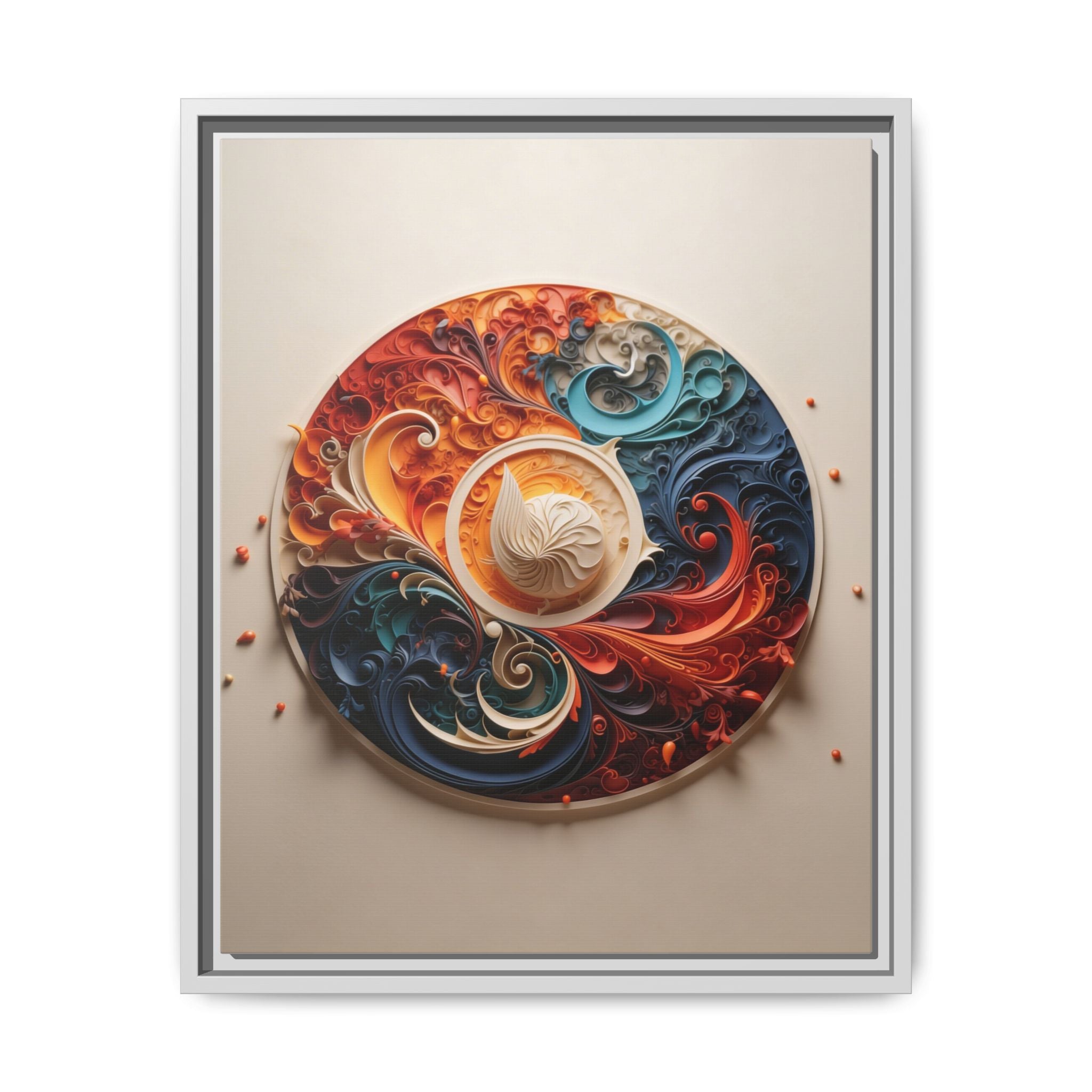 Circular Abstract Wall Art – Vibrant Swirl Design for Modern Interiors