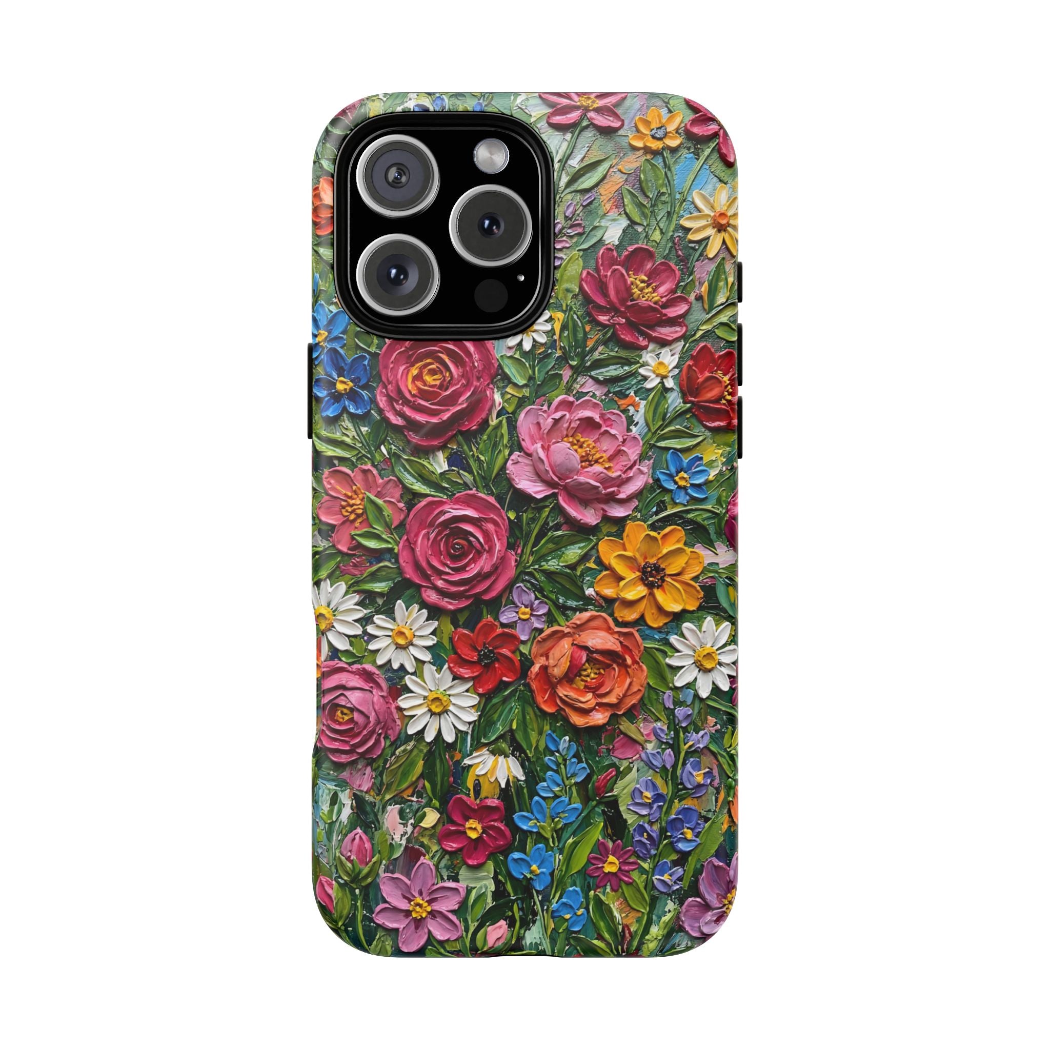 Painted Textured Style Floral Garden iPhone Case (MagSafe®)