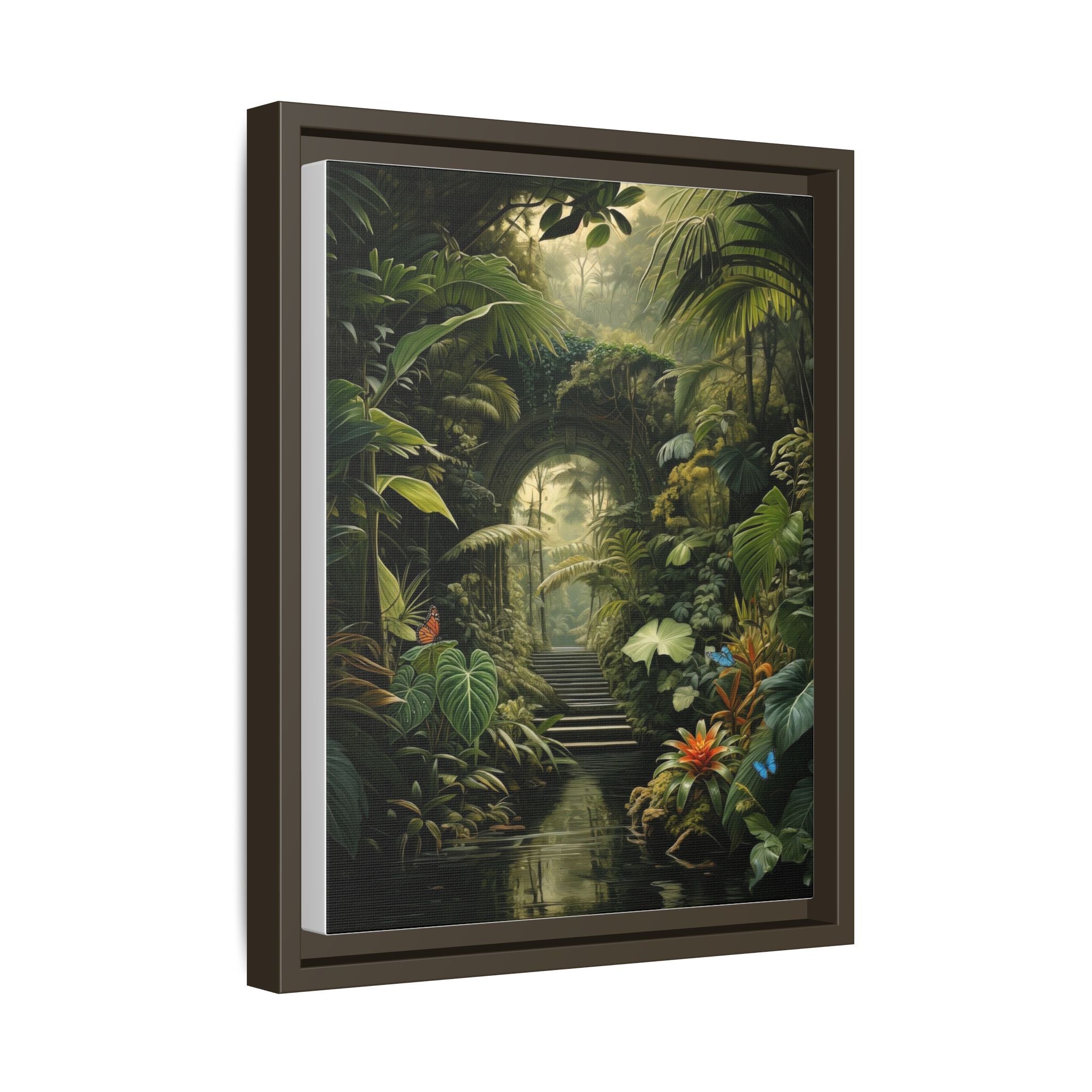 🌴Tropical Forest Illusion – Cinematic Jungle Pathway Wall Art  Luxury Botanical Decor