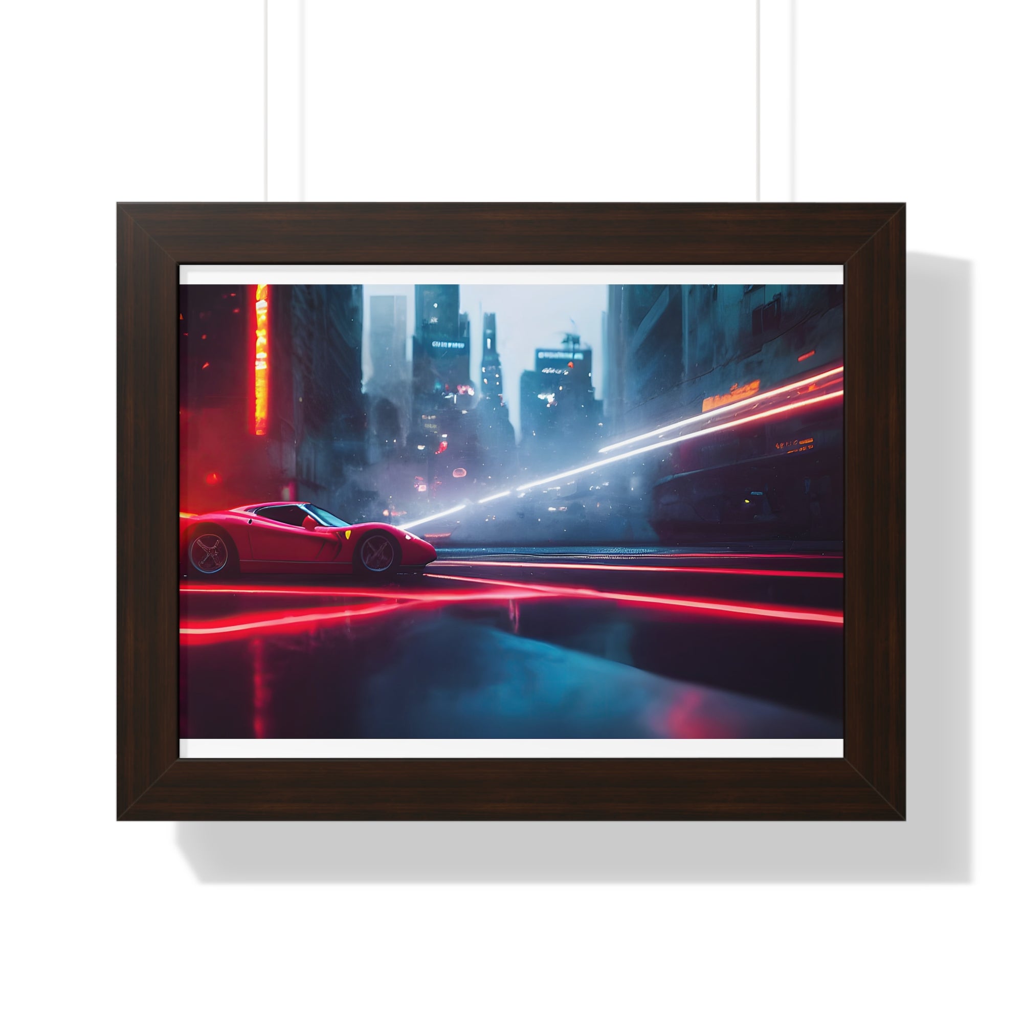 Dazzling Framed Supercar Poster – Red Ferrari F50