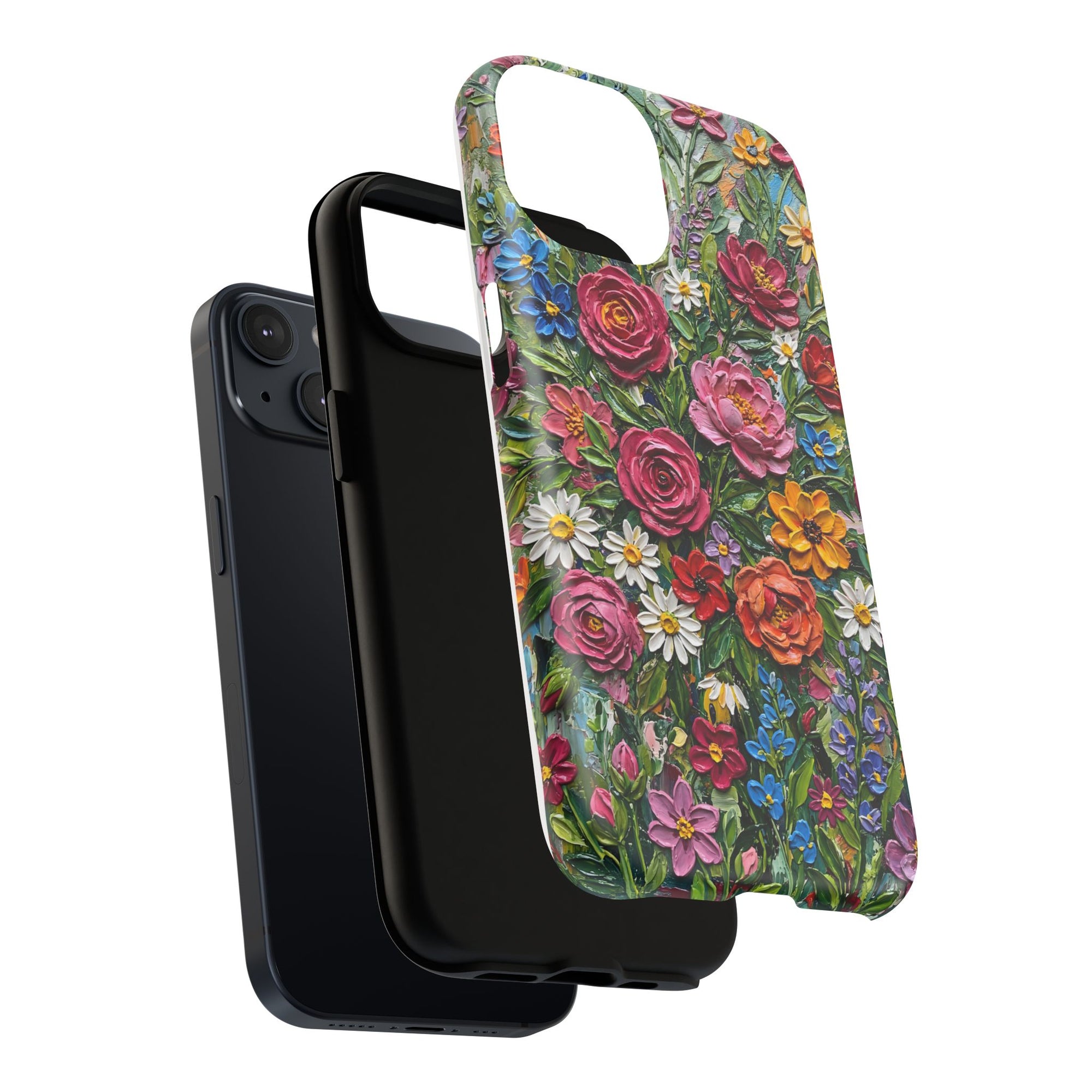 Painted Textured Style Floral Garden iPhone Case (MagSafe®)