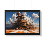 Shattered Ascent – Explosive Surreal House Wall Art