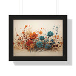 Amber Reverie Botanical Wall Art in Burnt Teal & Marigold