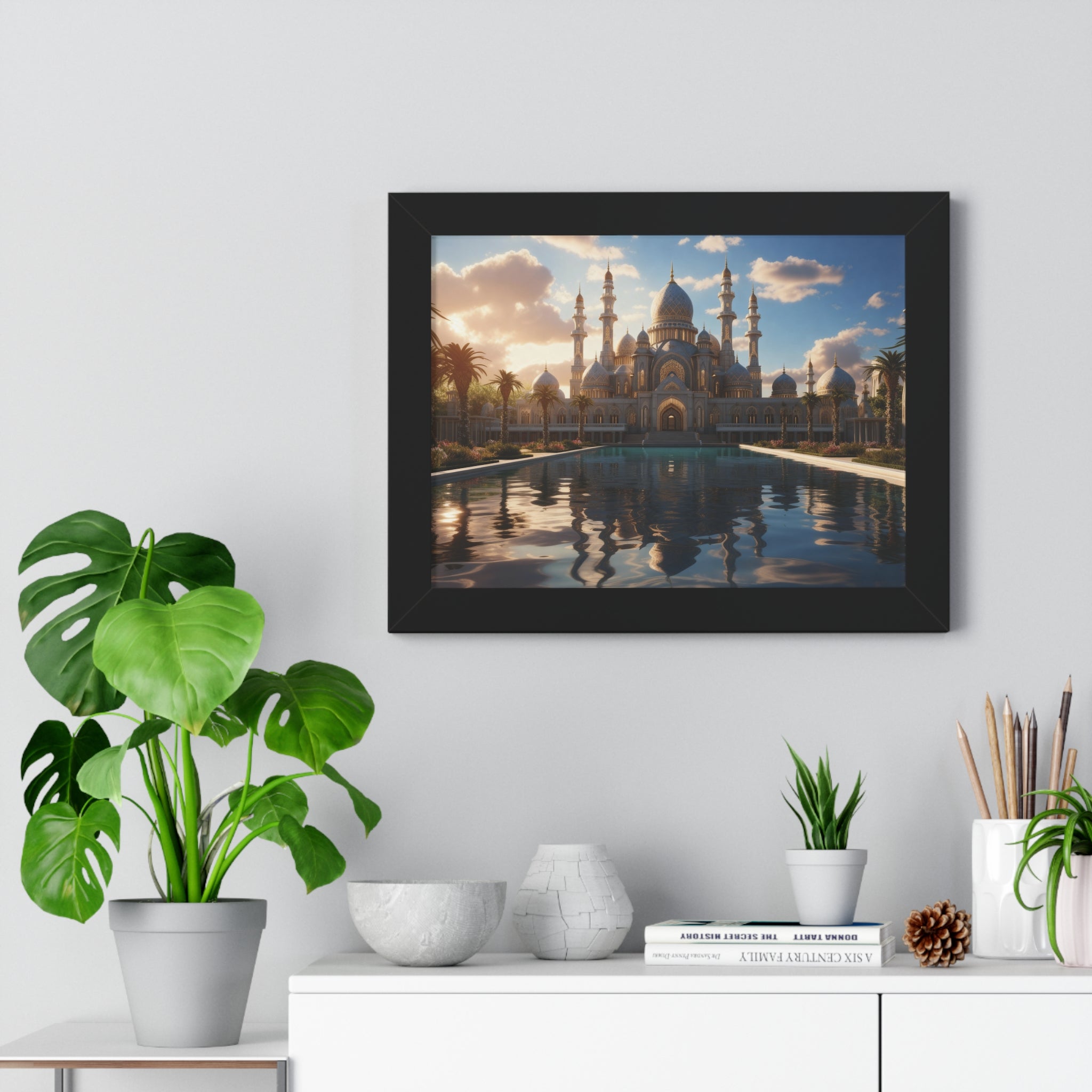 Sacred Stillness – Framed Sunset Mosque Print