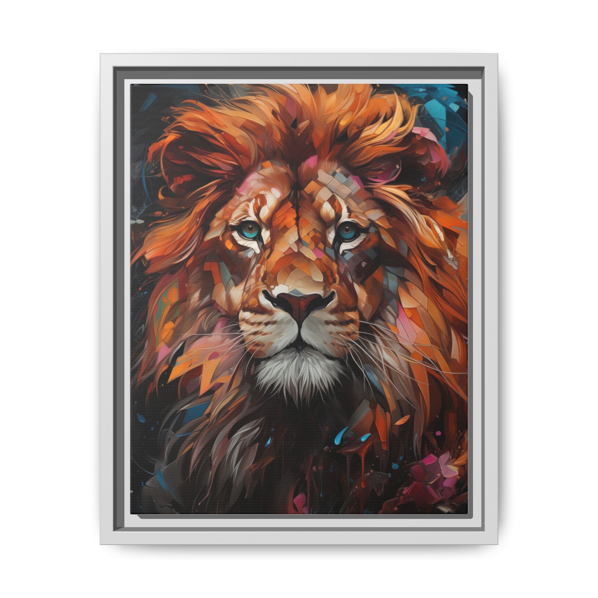 Fierce Elegance Multicolour Lion Art for Statement Space