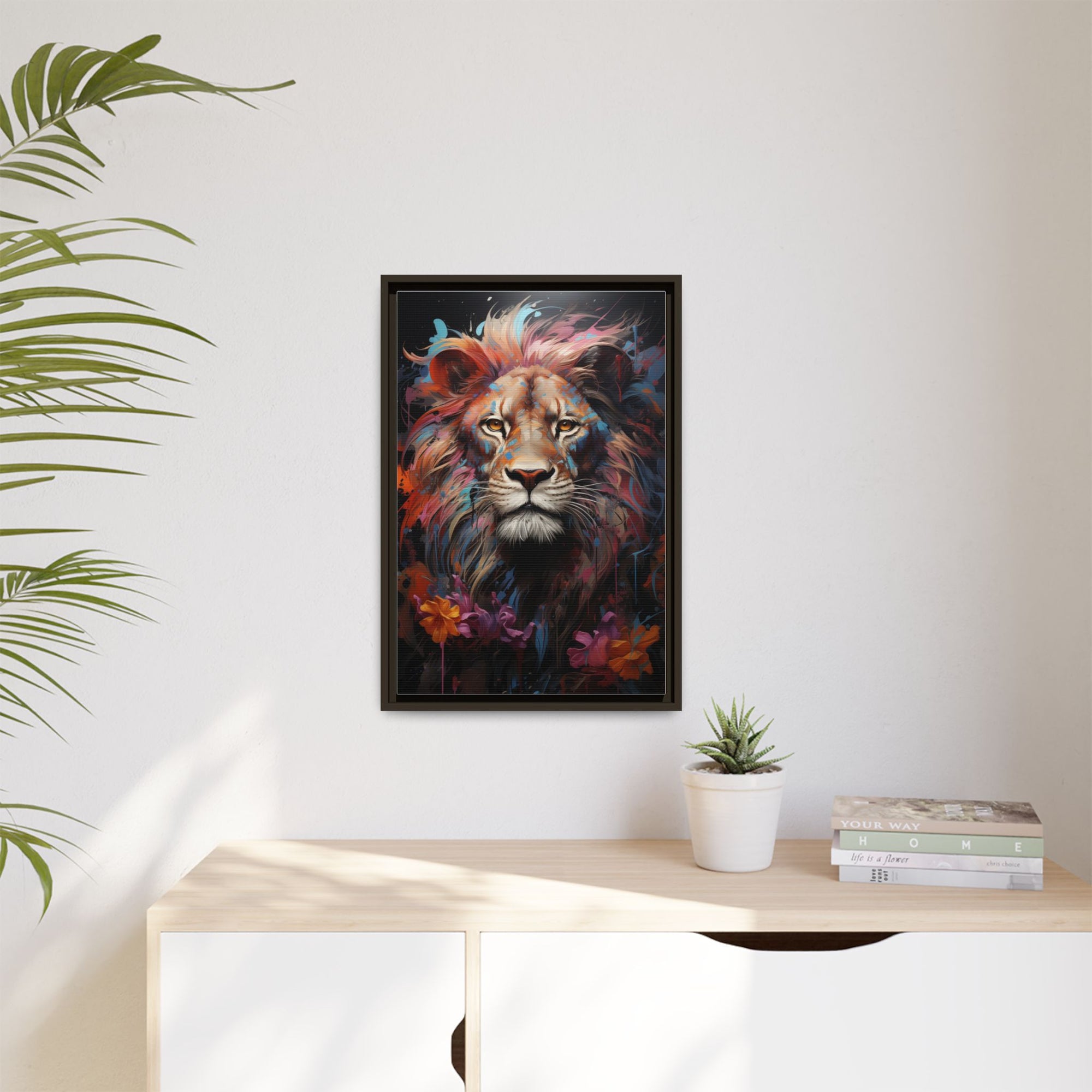 Majestic Jungle King – Abstract Color Splash Canvas
