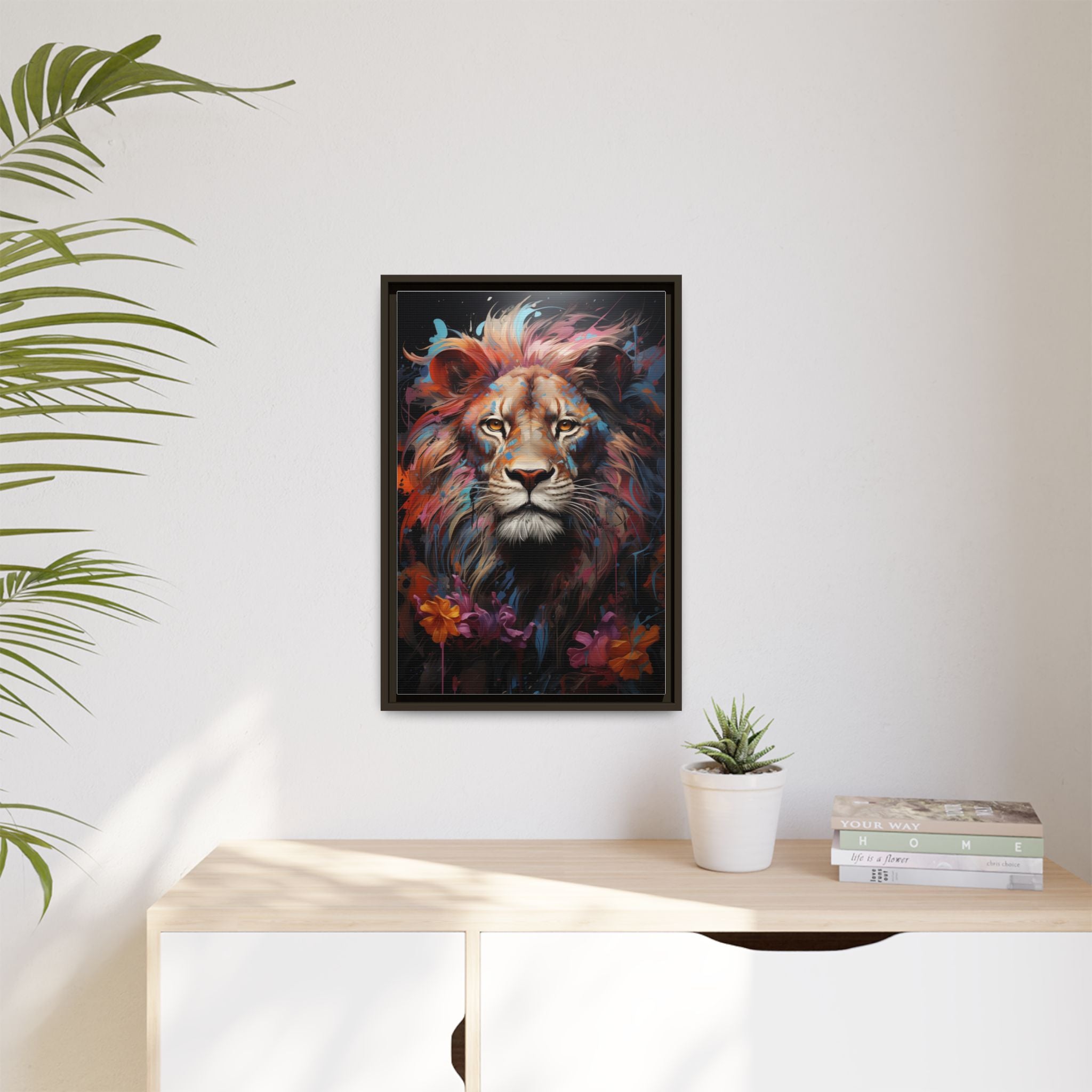 Majestic Jungle King – Abstract Color Splash Canvas
