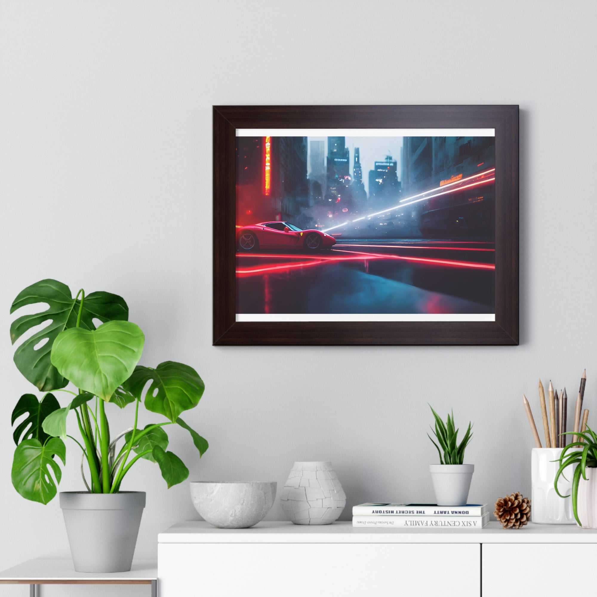Dazzling Framed Supercar Poster – Red Ferrari F50