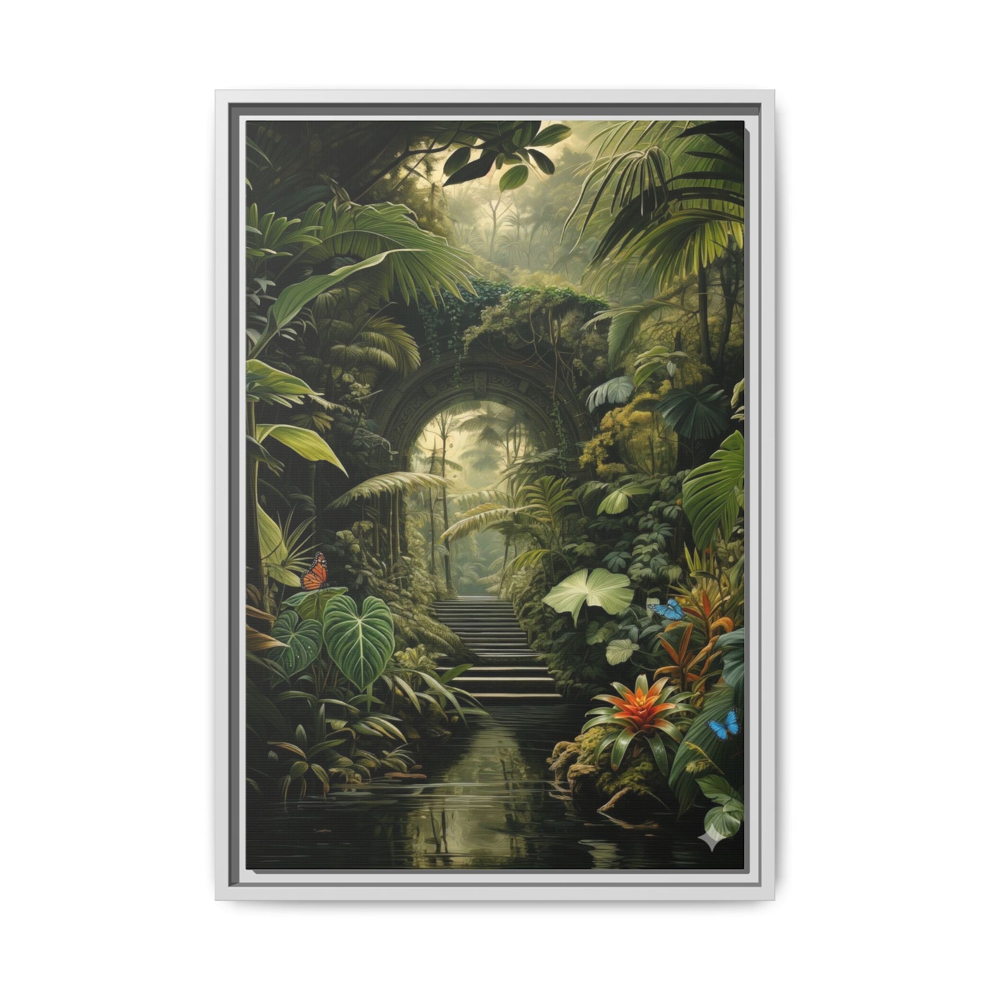 🌴Tropical Forest Illusion – Cinematic Jungle Pathway Wall Art  Luxury Botanical Decor