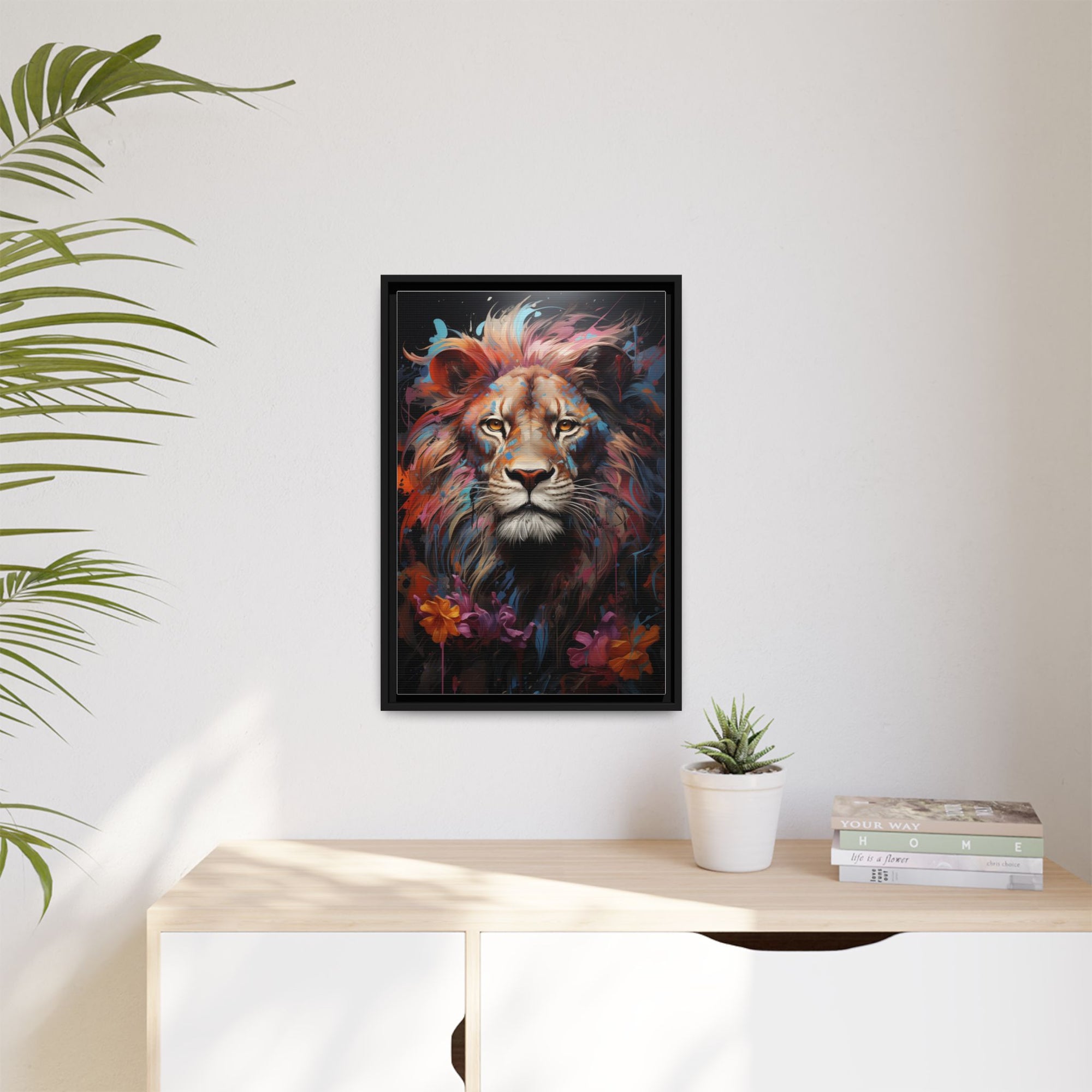 Majestic Jungle King – Abstract Color Splash Canvas
